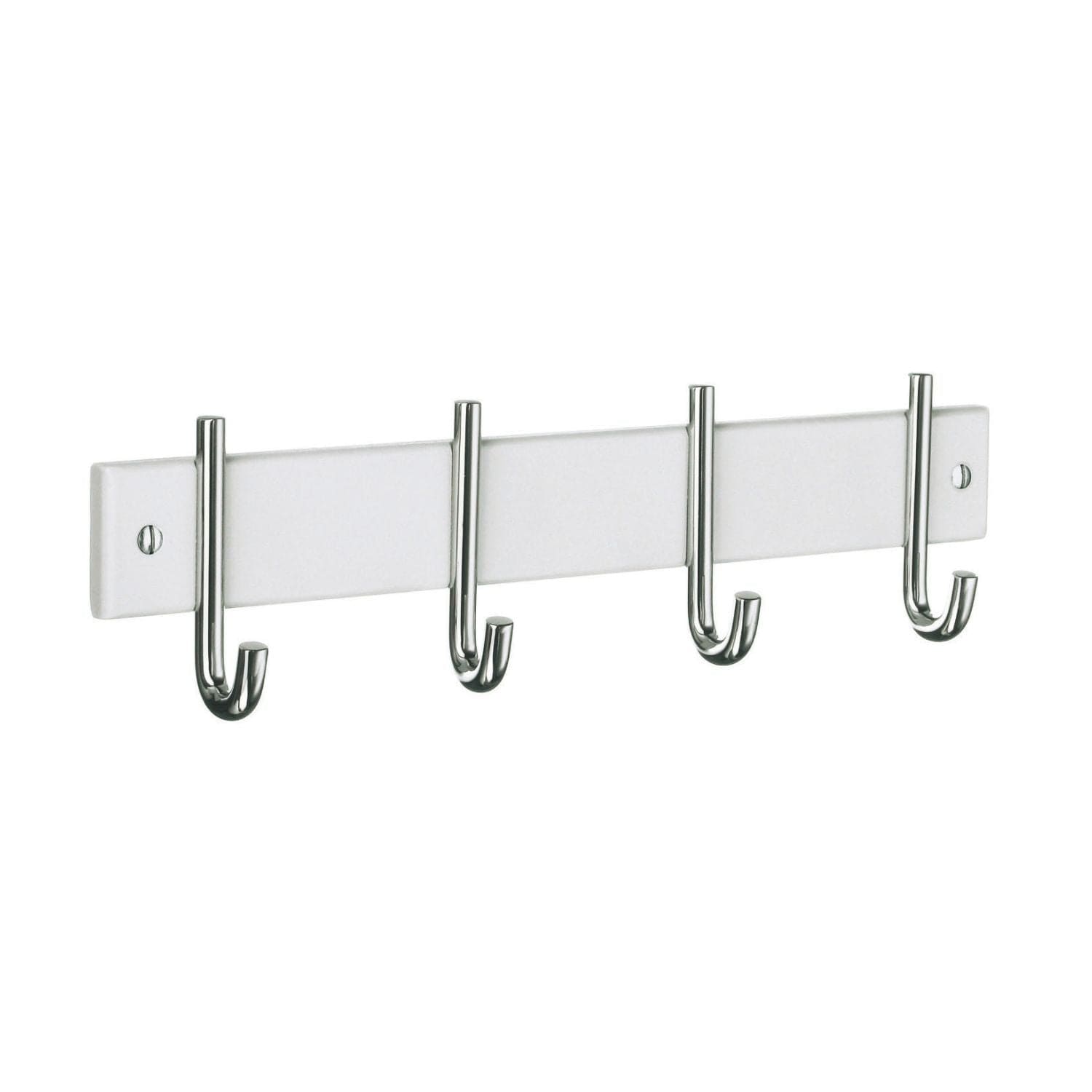 Beslagsboden 1004 Kroklist 4 Kroker Krom/hvit Beslagsboden Knagger hus SM-BX1004