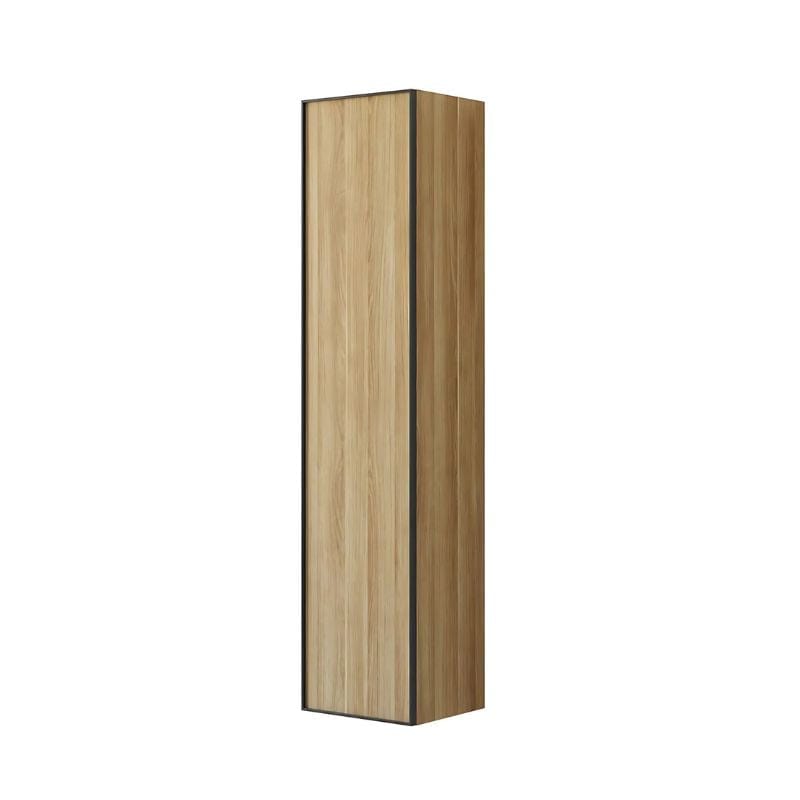 Dansani Inzo Alu-ramme svart Høyskap 1 dør Ver. A B40xH176x35cm Varm eik / Venstre hengslet Dansani Høyskap bad DA-U47-8255