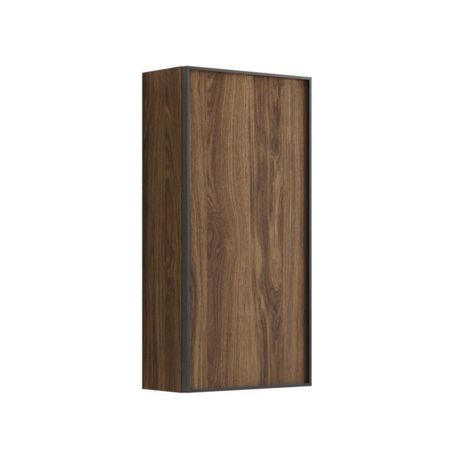 Dansani Inzo Alu-ramme svart Overskap 1 dør B40xH80xD19cm Brun eik / Høyre hengslet Dansani Sideskap bad DA-U42-8152