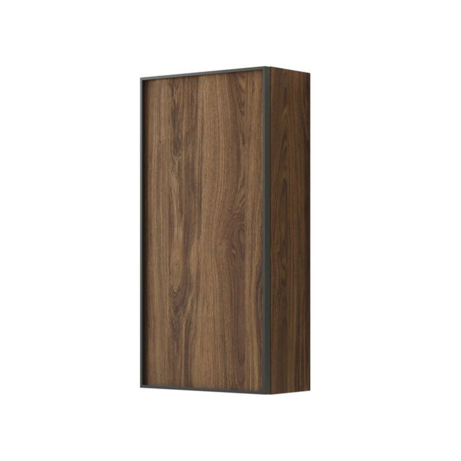Dansani Inzo Alu-ramme svart Overskap 1 dør B40xH80xD19cm Brun eik / Venstre hengslet Dansani Sideskap bad DA-U42-8252