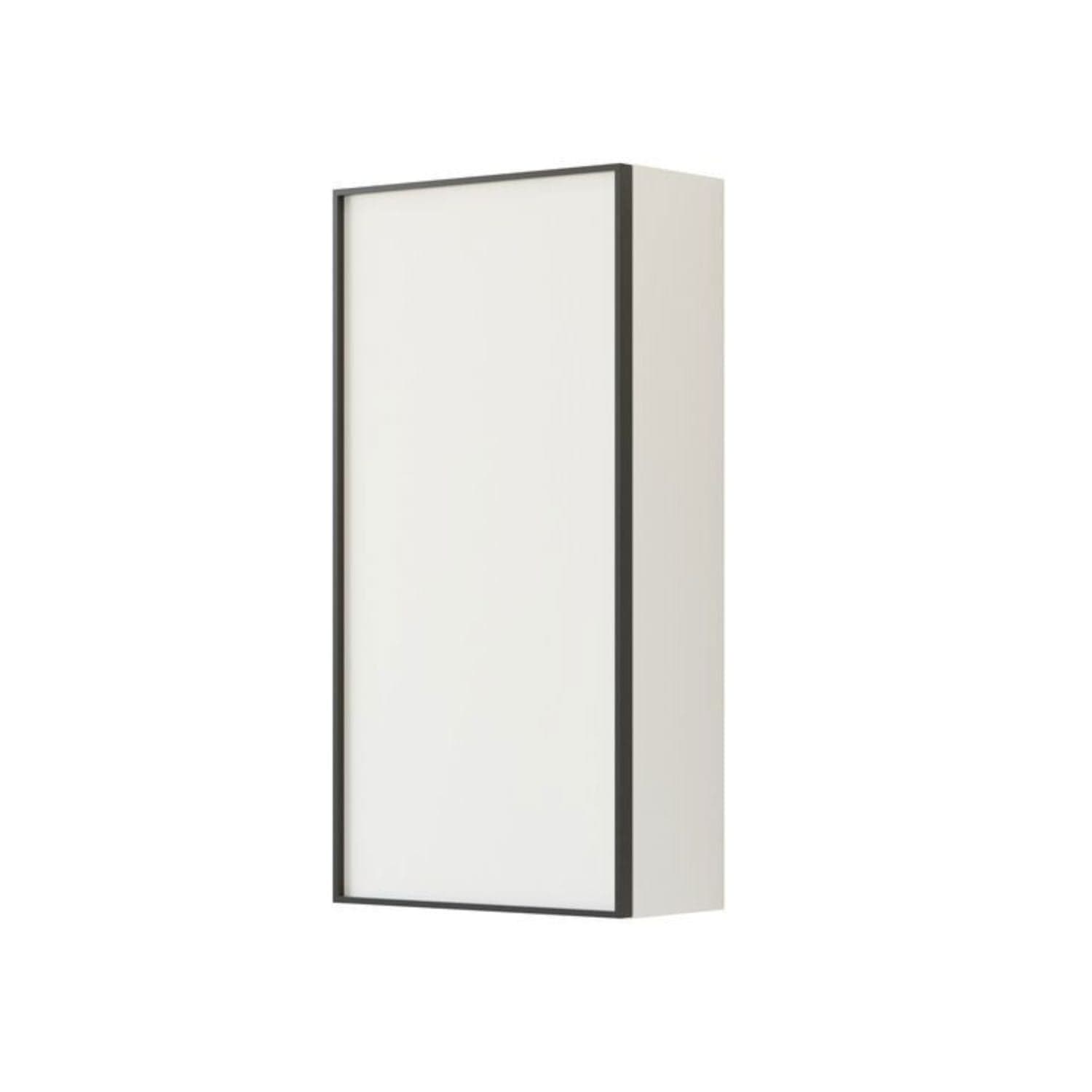 Dansani Inzo Alu-ramme svart Overskap 1 dør B40xH80xD19cm Hvit matt / Venstre hengslet Dansani Sideskap bad DA-U42-8210