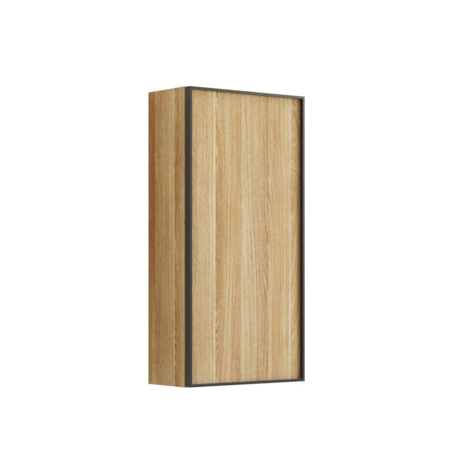 Dansani Inzo Alu-ramme svart Overskap 1 dør B40xH80xD19cm Varm eik / Høyre hengslet Dansani Sideskap bad DA-U42-8155