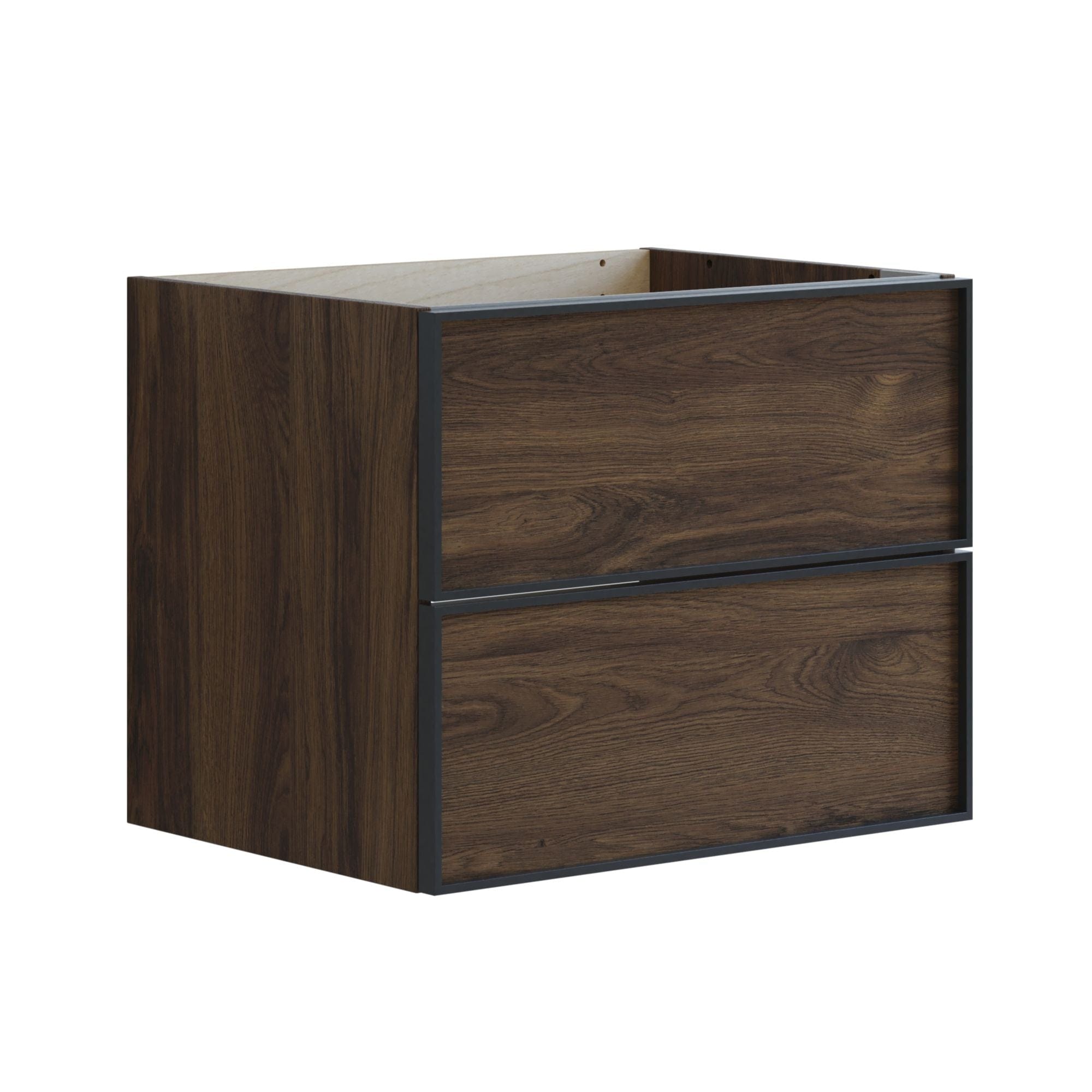 Dansani Inzo Alu-ramme Svart Servantskap 2 Skuff H48cm Brun eik / 60cm Dansani Servantskap DA-U19-8052