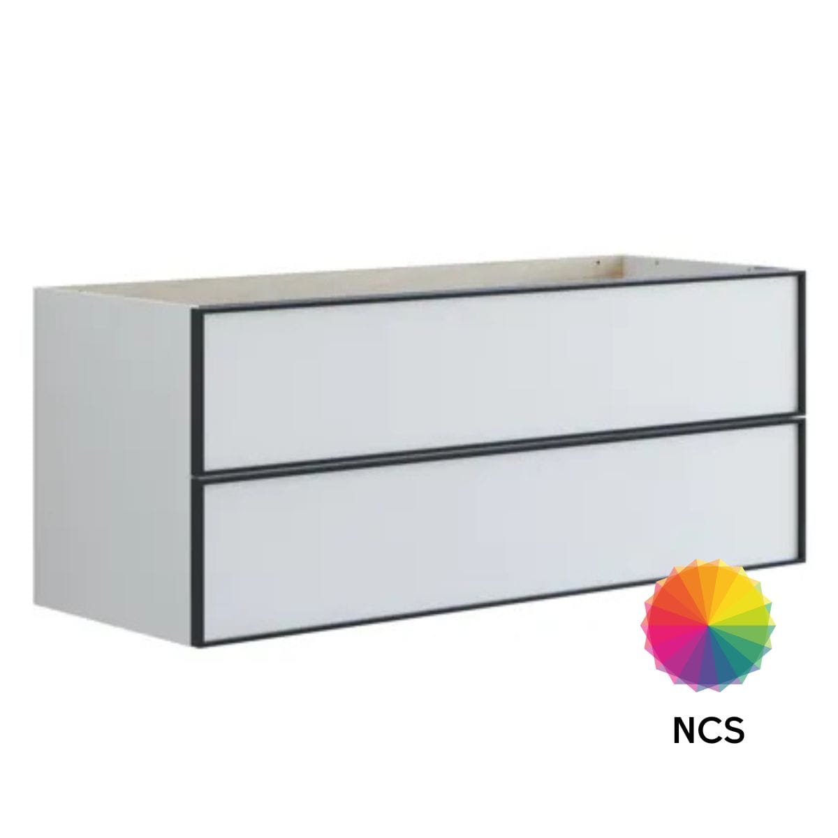 Dansani Inzo Alu-ramme Svart Servantskap 2 Skuff H48cm NCS farge / 120cm dobbel Dansani Servantskap DA-U23-8099