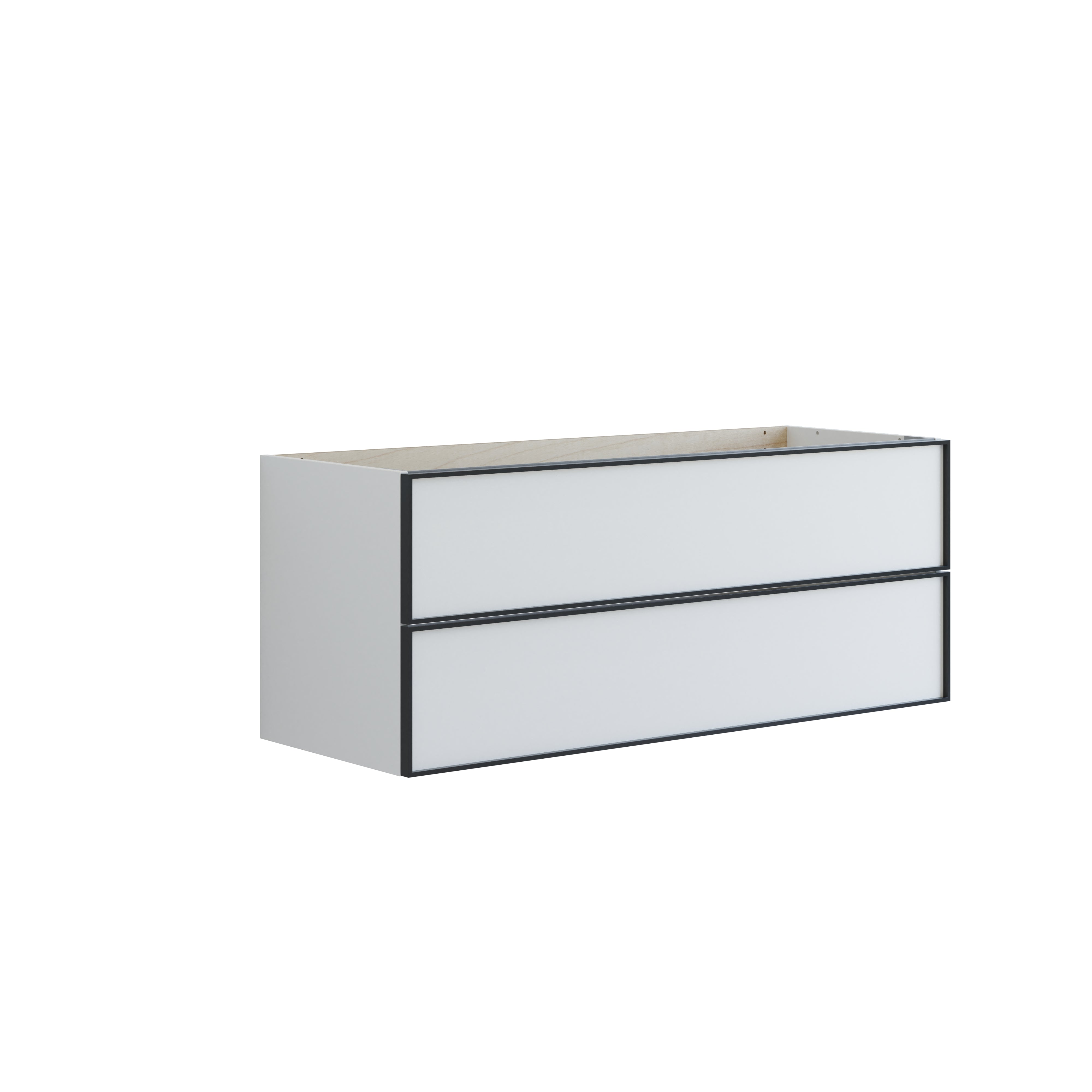 Dansani Inzo Urban Alu-ramme svart Underskap 2 skuff B60-120xH48xD44cm Hvit matt / 120cm Dansani Sideskap bad DA-U36-8010