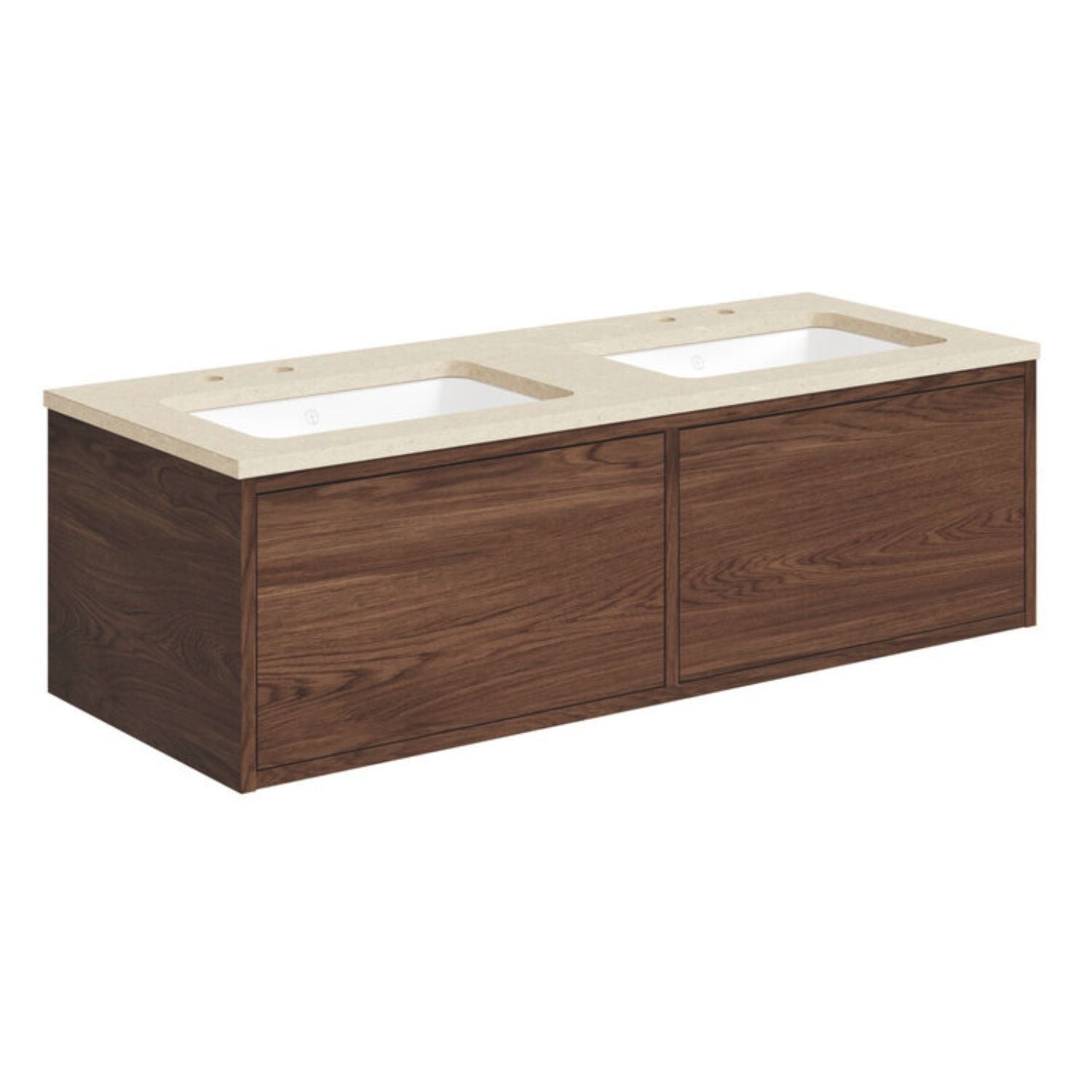 Gustavsberg Ducentic Servantskap med Benkeplate Brun eik / 120cm dobbel / Beige royal 2 hull for kran Gustavsberg Servantskap GRO-GB71DCVU12AWCC2200