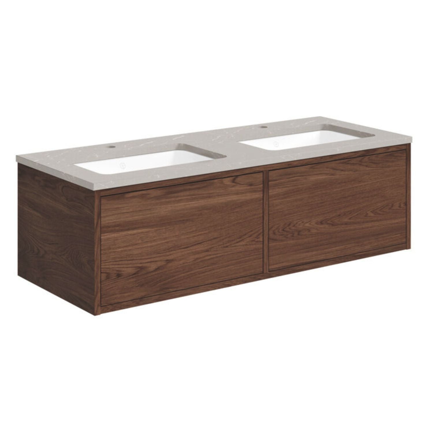 Gustavsberg Ducentic Servantskap med Benkeplate Brun eik / 120cm dobbel / Polar grey 1 hull for kran Gustavsberg Servantskap GRO-GB71DCVU12AWSG2100