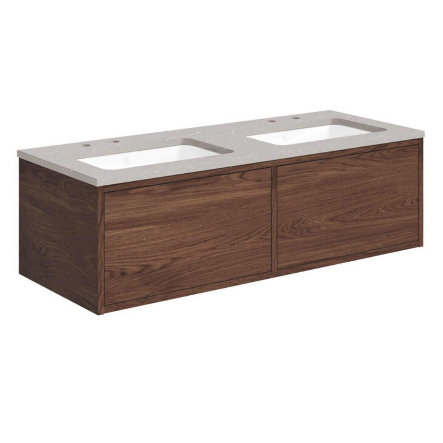 Gustavsberg Ducentic Servantskap med Benkeplate Brun eik / 120cm dobbel / Polar grey 2 hull for kran Gustavsberg Servantskap GRO-GB71DCVU12AWSG2200