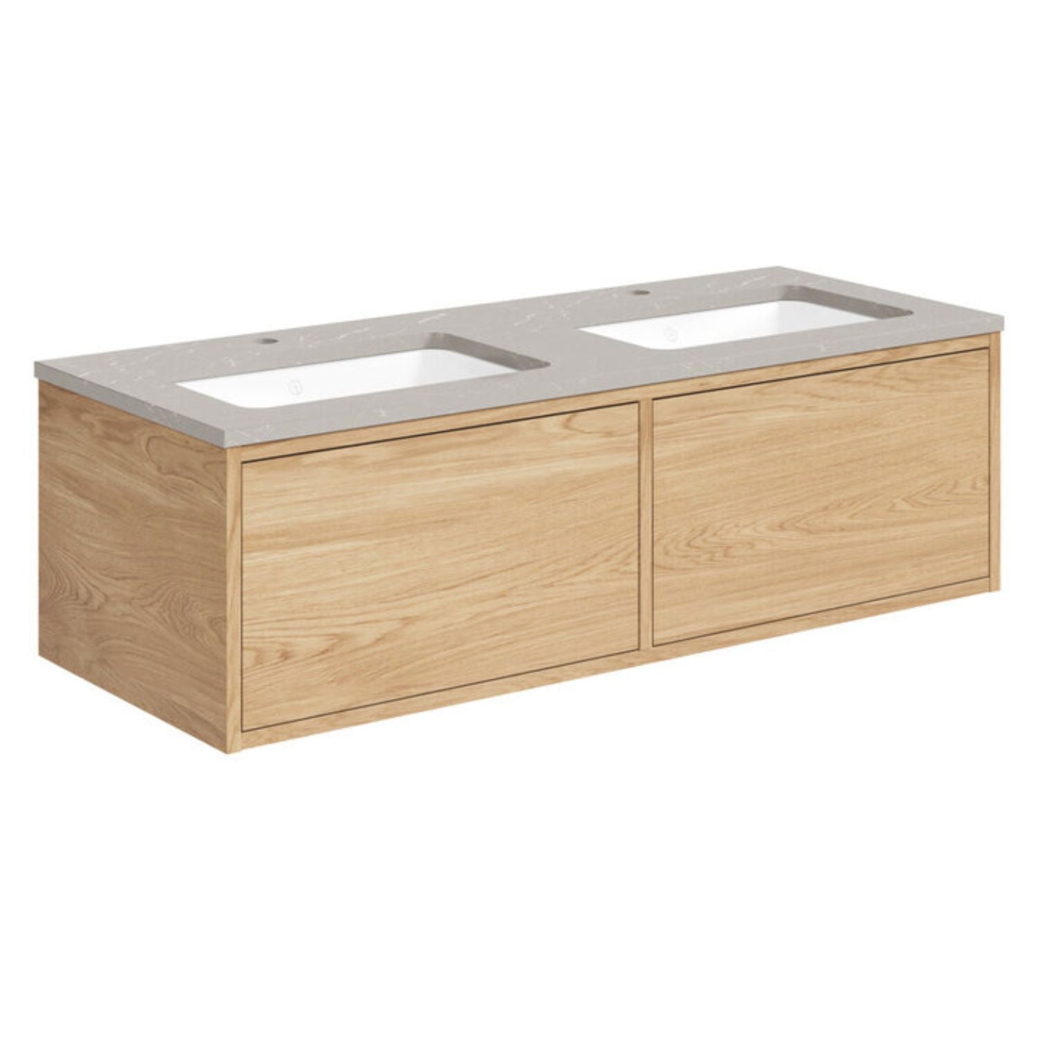 Gustavsberg Ducentic Servantskap med Benkeplate Lys eik / 120cm dobbel / Polar grey 1 hull for kran Gustavsberg Servantskap GRO-GB71DCVU12ARSG2100