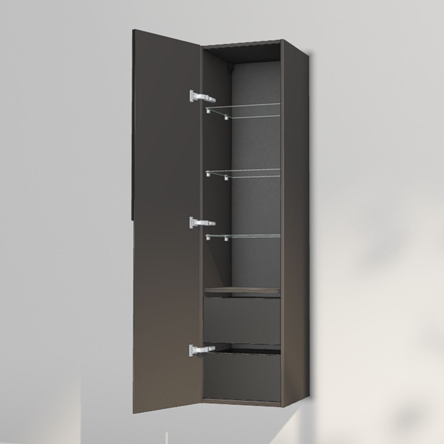 INR Grip 40/40 Høyskap med skuffer Carbon grey / 40cm / Venstre INR Iconic Nordic Rooms Høyskap bad INR-395953V