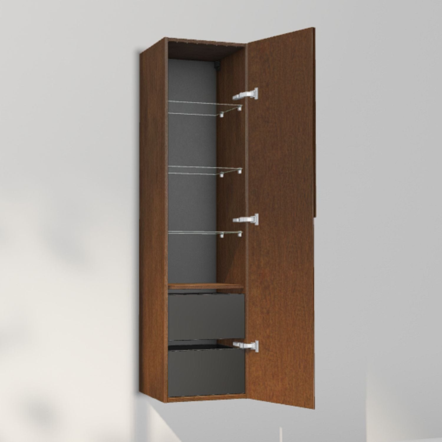 INR Grip 40/40 Høyskap med skuffer Dark oak / 40cm / Høyre INR Iconic Nordic Rooms Høyskap bad INR-395938H