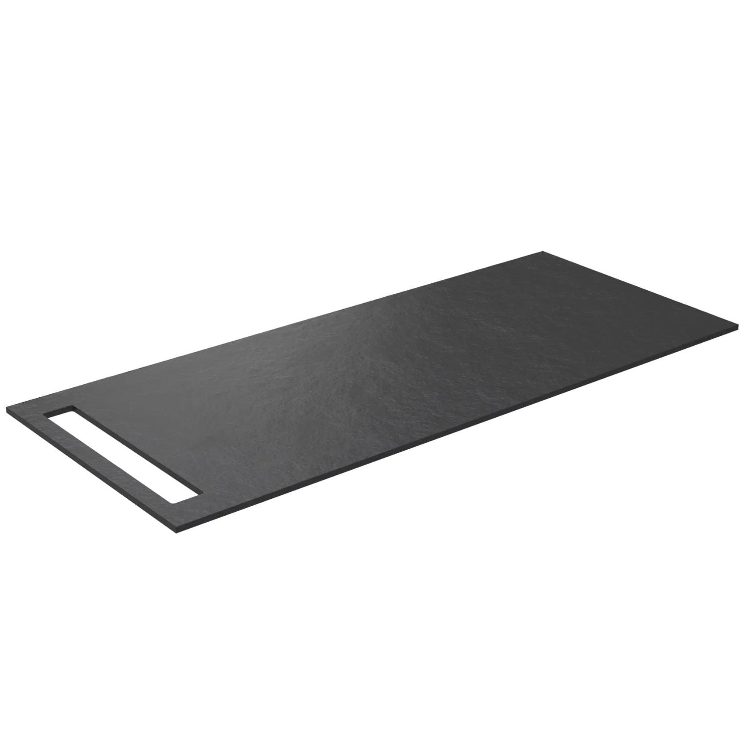 Korsbakken Benkeplate HPL med 1 håndkleholder Svart / 1 side / 110cm Korsbakken Benkeplate bad KO-513404110