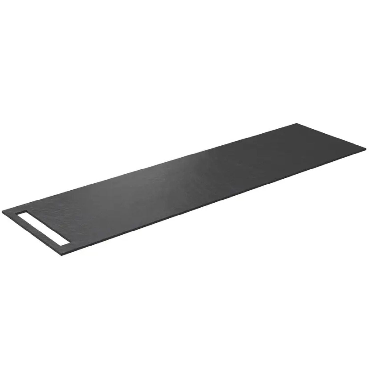 Korsbakken Benkeplate HPL med 1 håndkleholder Svart / 1 side / 170cm Korsbakken Benkeplate bad KO-513404170