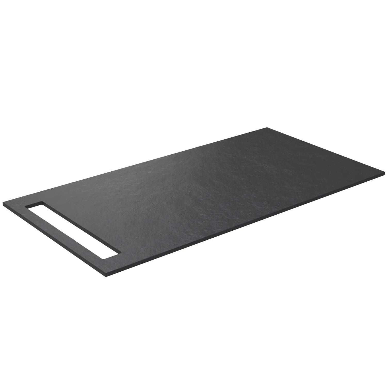 Korsbakken Benkeplate HPL med 1 håndkleholder Svart / 1 side / 90cm Korsbakken Benkeplate bad KO-513404090
