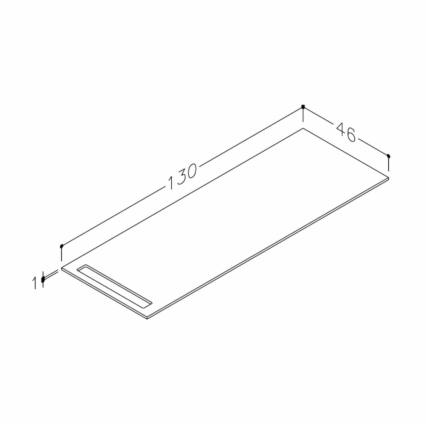Korsbakken Benkeplate HPL med 1 håndkleholder Terrastein / 1 side / 130cm Korsbakken Benkeplate bad KO-513482130