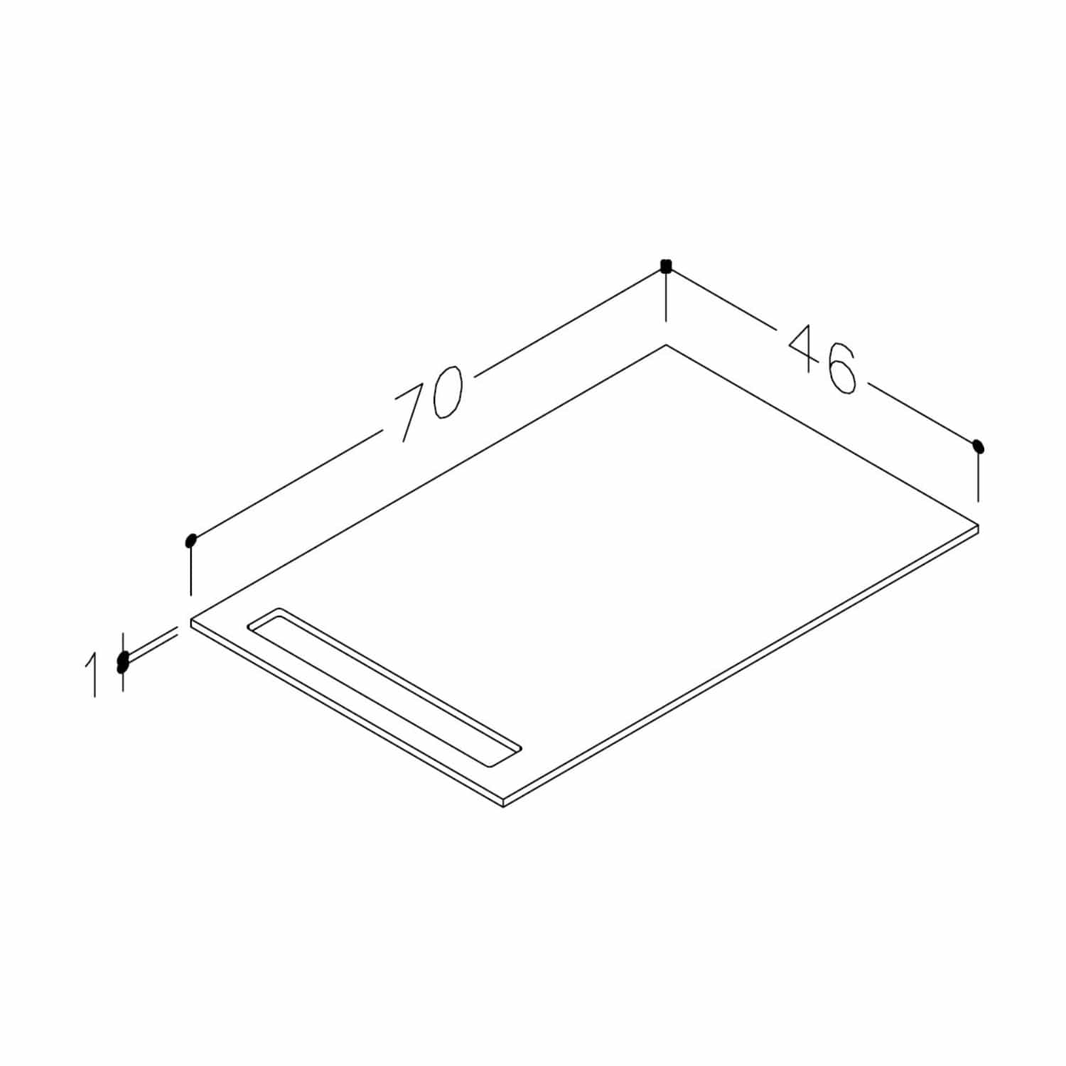 Korsbakken Benkeplate HPL med 1 håndkleholder Terrastein / 1 side / 70cm Korsbakken Benkeplate bad KO-513482070
