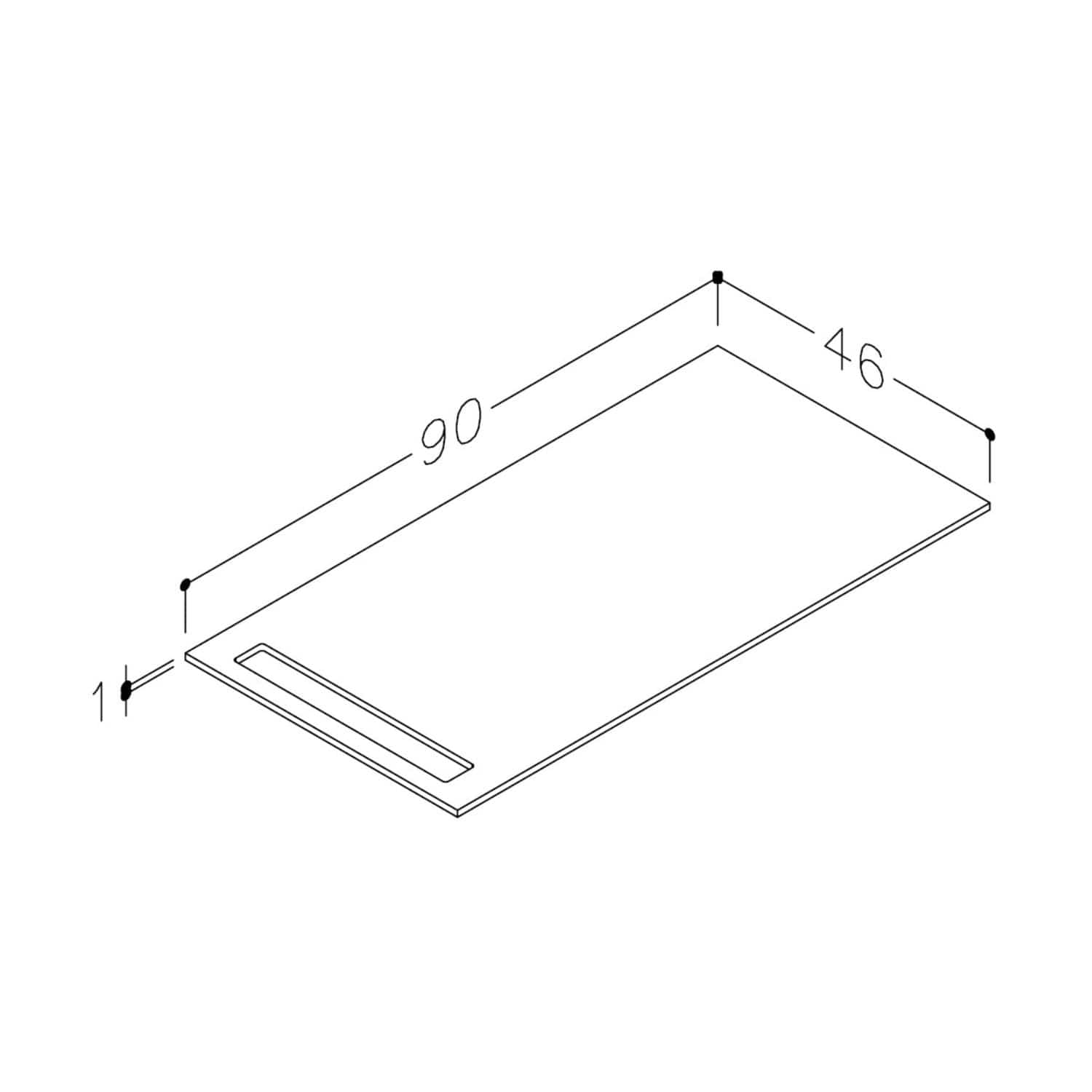 Korsbakken Benkeplate HPL med 1 håndkleholder Terrastein / 1 side / 90cm Korsbakken Benkeplate bad KO-513482090