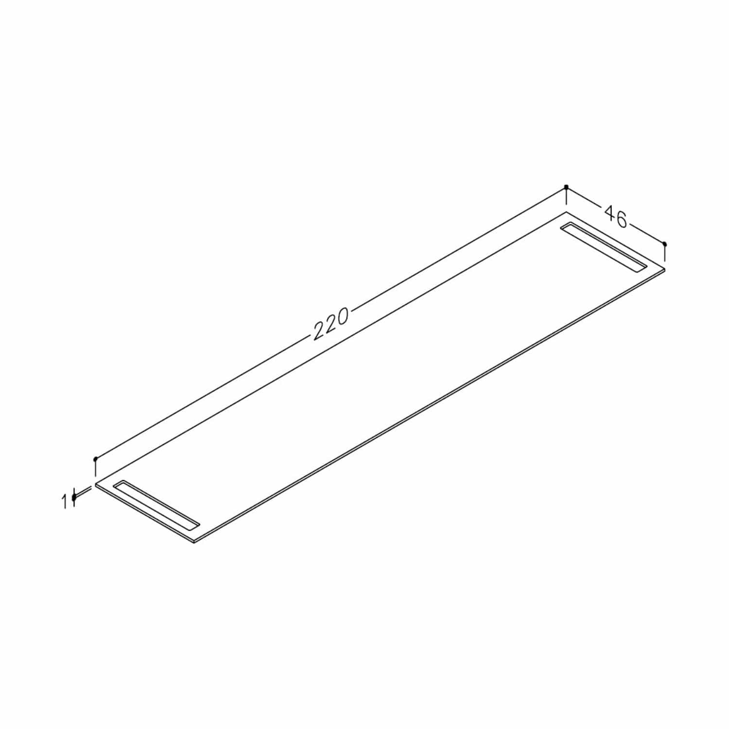 Korsbakken Benkeplate HPL med 2 håndkleholder Terrastein / 2 sider / 220cm Korsbakken Benkeplate bad KO-513582220