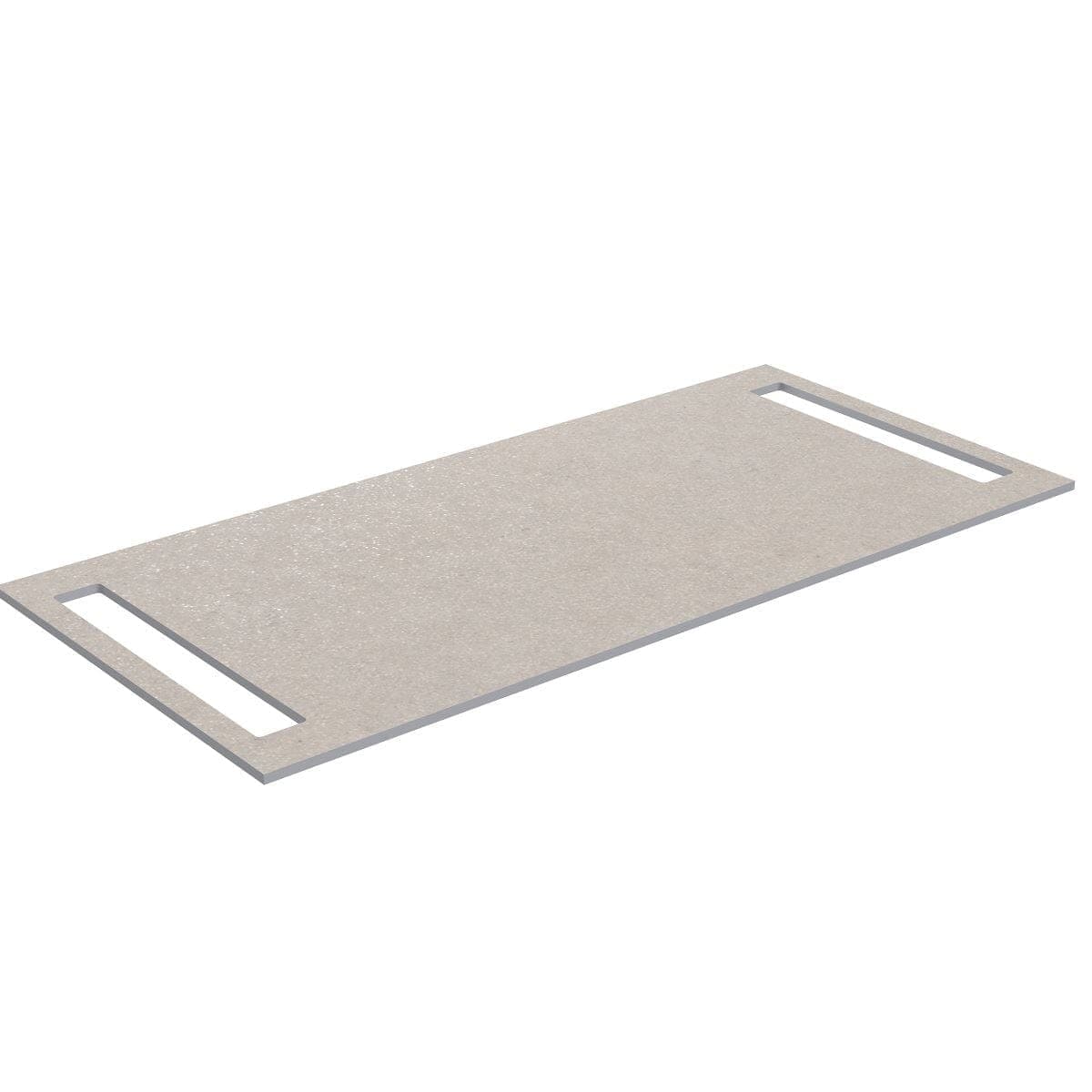 Korsbakken Benkeplate HPL med 2 side håndkleholder Sand / 2 sider / 100cm Korsbakken Benkeplate bad