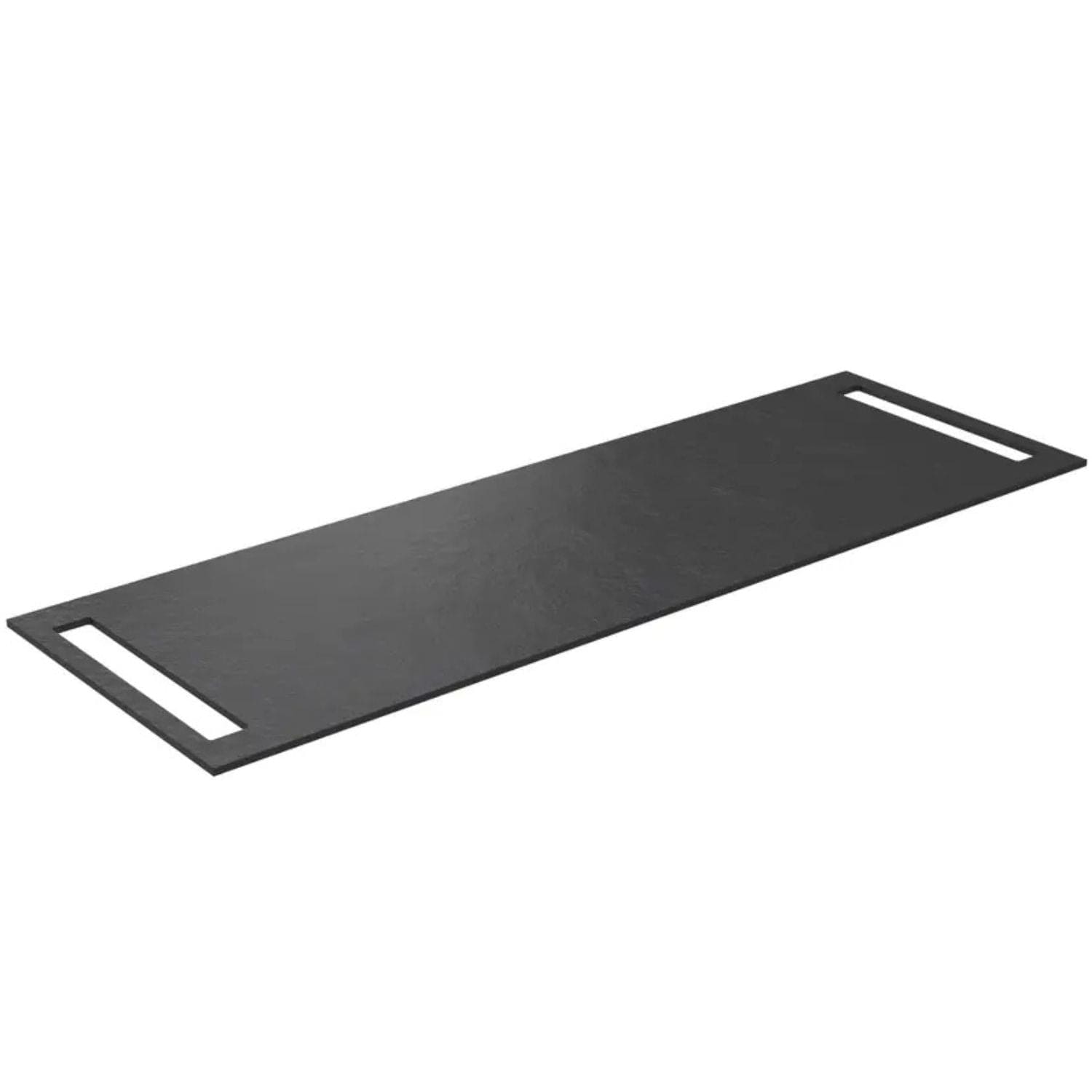 Korsbakken Benkeplate HPL med 2 side håndkleholder Svart / 2 sider / 140cm Korsbakken Benkeplate bad KO-513504140