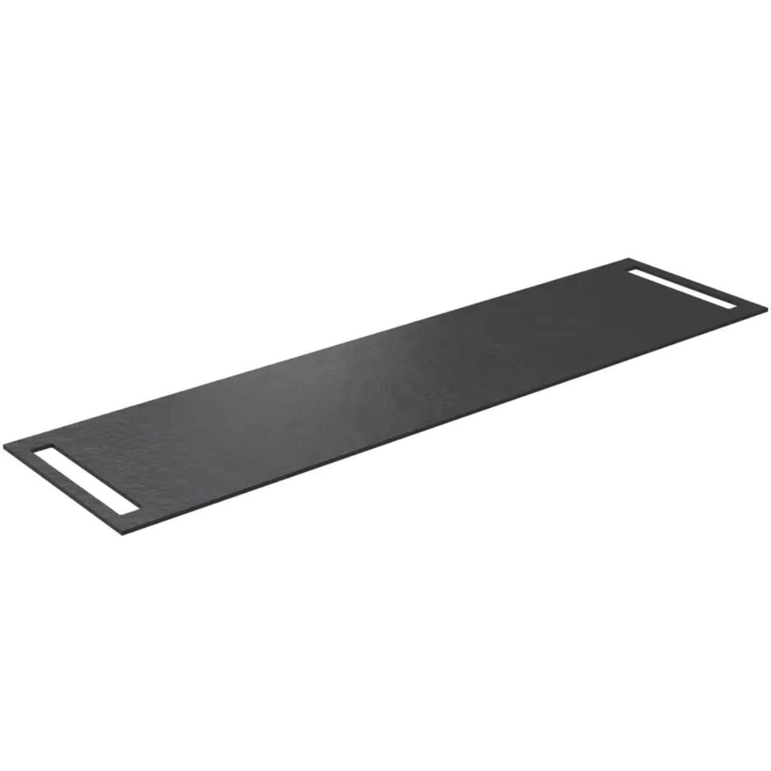 Korsbakken Benkeplate HPL med 2 side håndkleholder Svart / 2 sider / 180cm Korsbakken Benkeplate bad KO-513504180