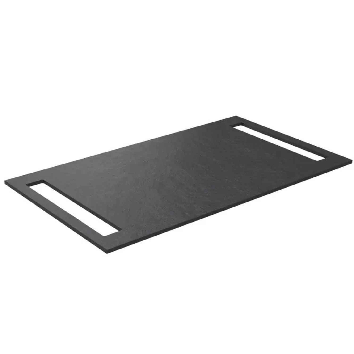 Korsbakken Benkeplate HPL med 2 side håndkleholder Svart / 2 sider / 80cm Korsbakken Benkeplate bad KO-513504080