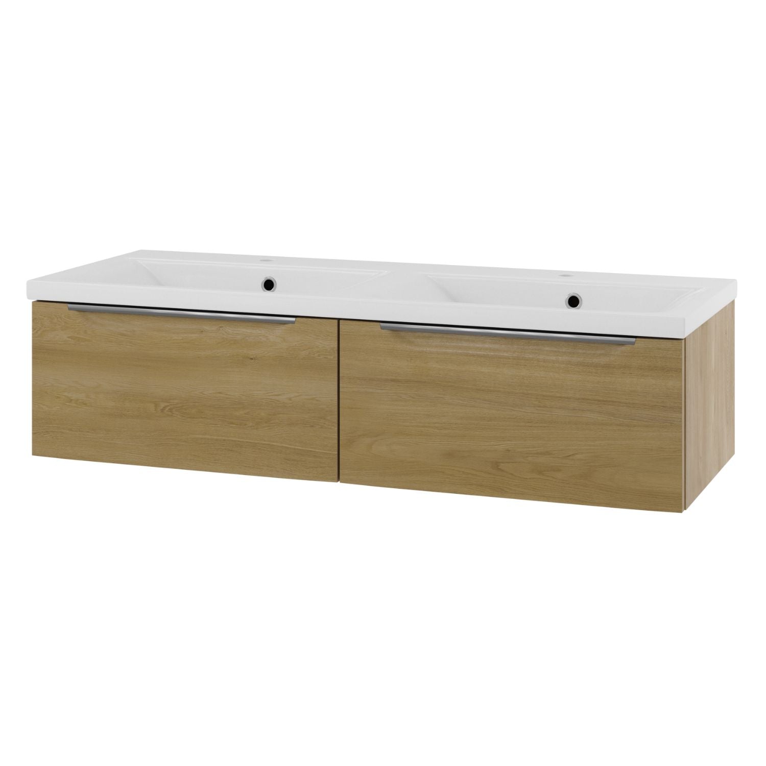 Linn Bad Mari D45 Servantskap med 1 skuff Eik / 120cm dobbel (2*60cm) Linn Bad Servantskap LB-120512D2S