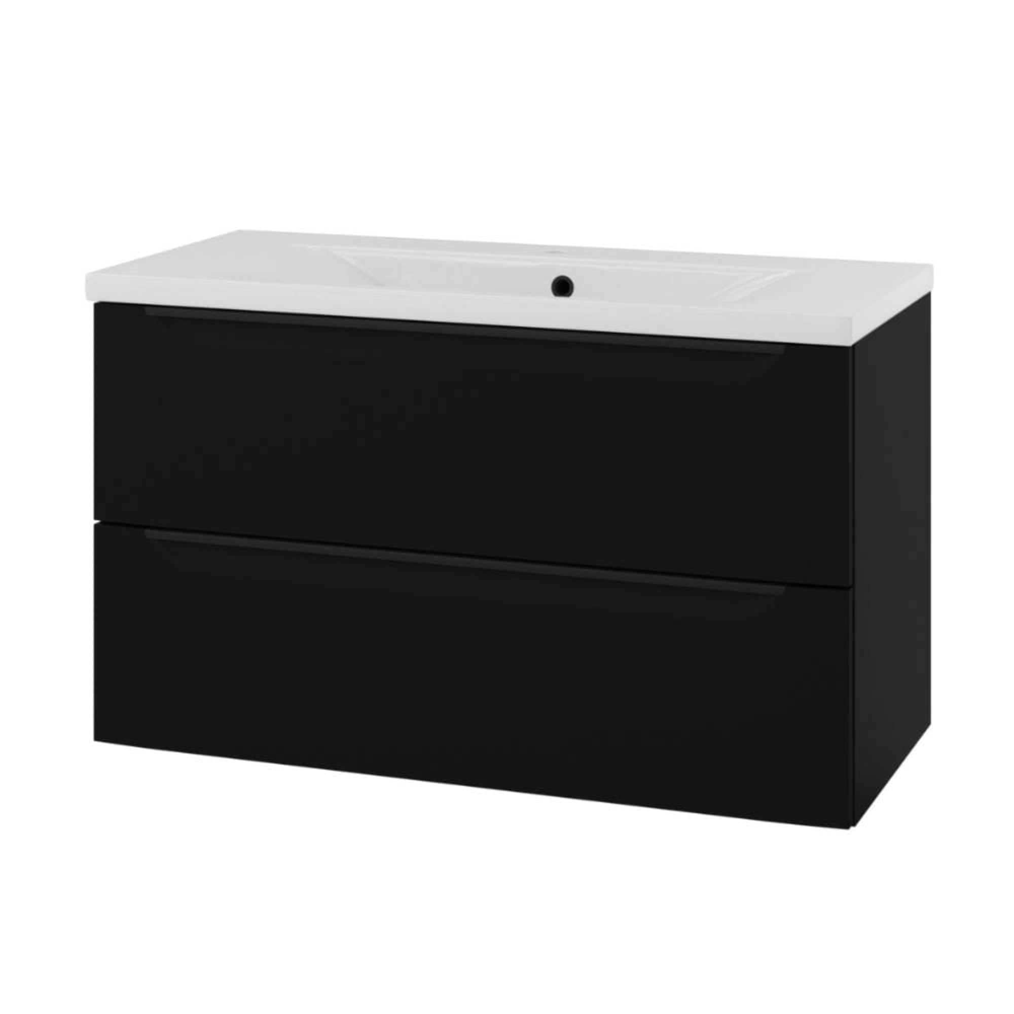 Linn Bad Mari D45cm Servantskap Svart matt / 100cm Linn Bad Servantskap LB-120710