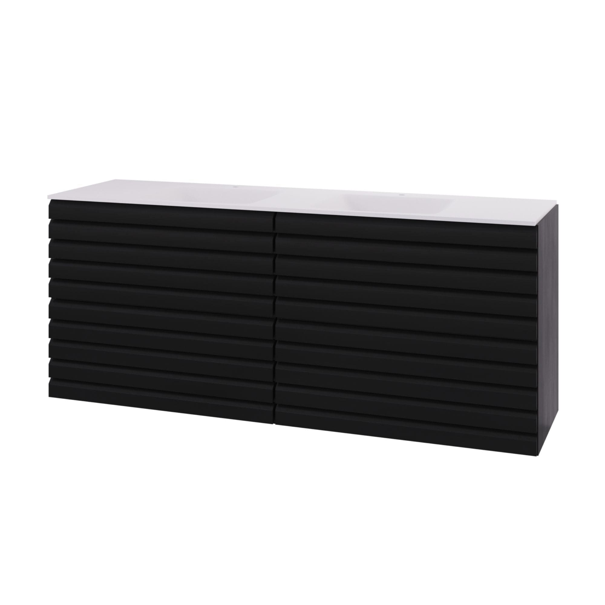 Linn Bad Selma Eikestav Servantskap 2 Skuffer D45cm Svart eik / 160cm / Valgfri Linn Bad Servantskap LB-160626STD