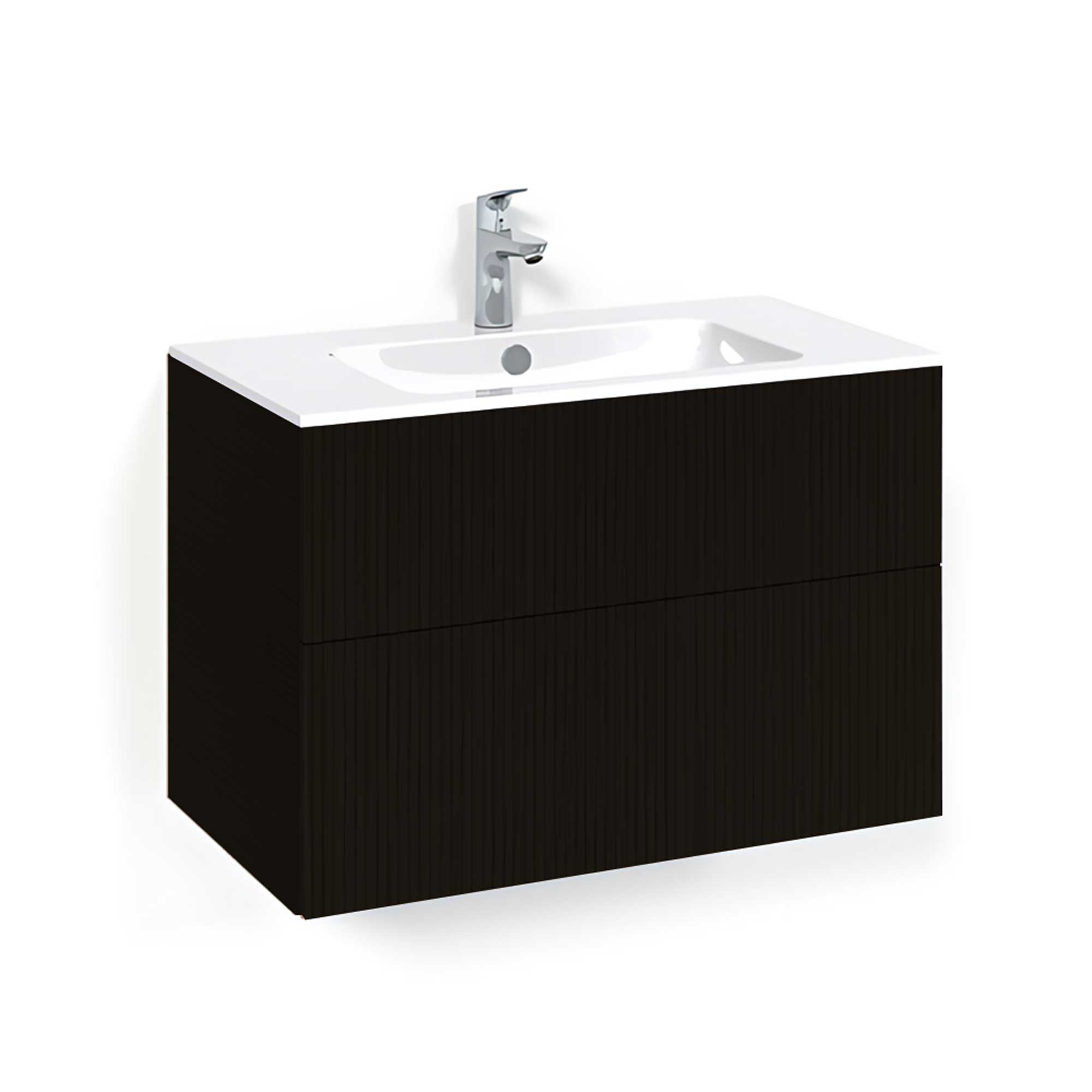 Macro Design CROWN Line Servantskap 2 skuff - med LIGHT servant Svart eik / 80cm / Light 14 Macro Design Servantskap BUN-FSK60SLPOL14