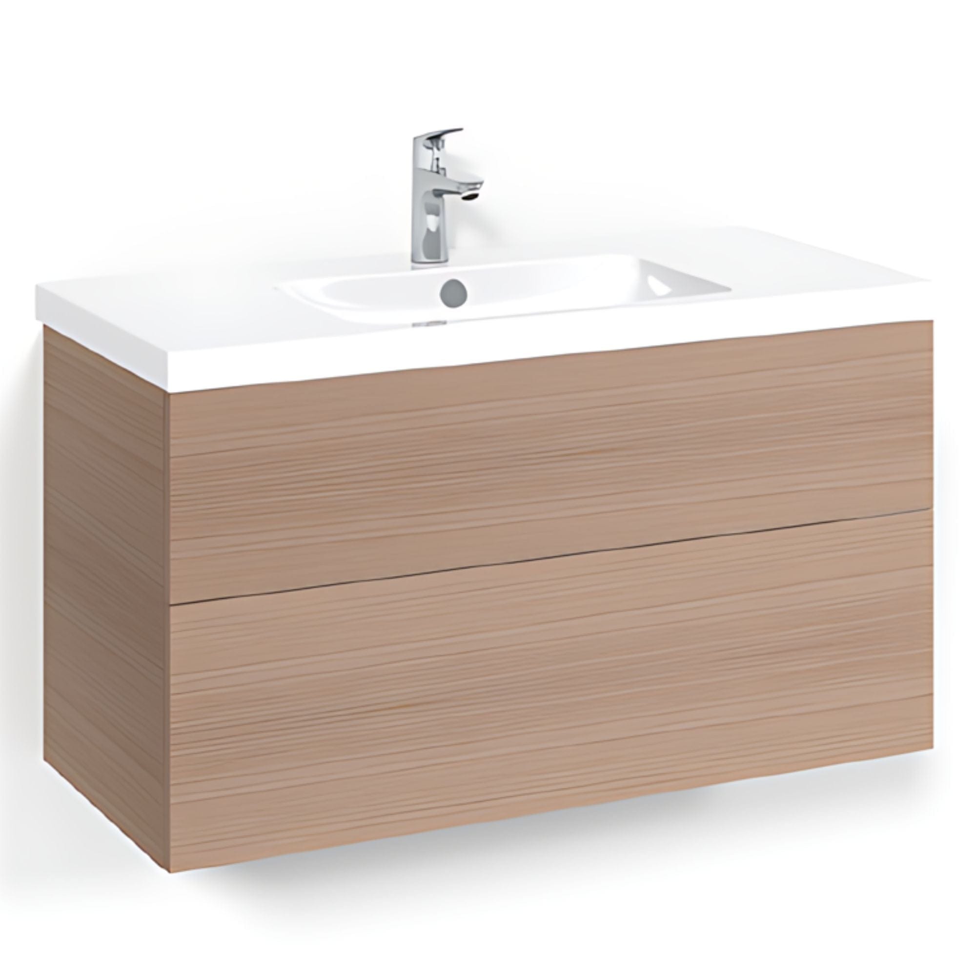Macro Design CROWN Plain/Push-open Servantskap 2 skuff - med LIGHT servant Eik / 100cm / Light 45 Macro Design Servantskap BUN-FSK100EPL45