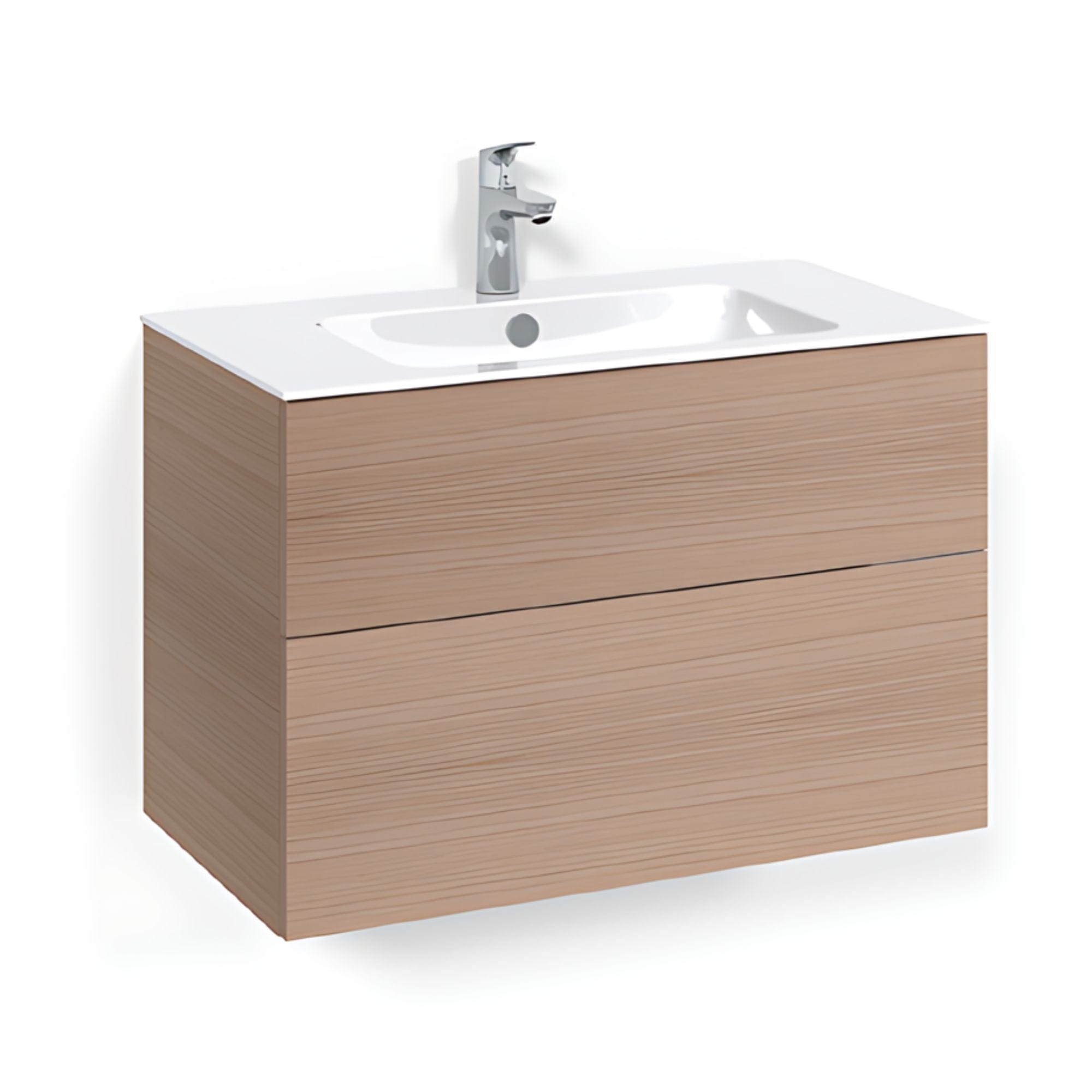 Macro Design CROWN Plain/Push-open Servantskap 2 skuff - med LIGHT servant Eik / 80cm / Light 8 Macro Design Servantskap BUN-FSK80EPL8