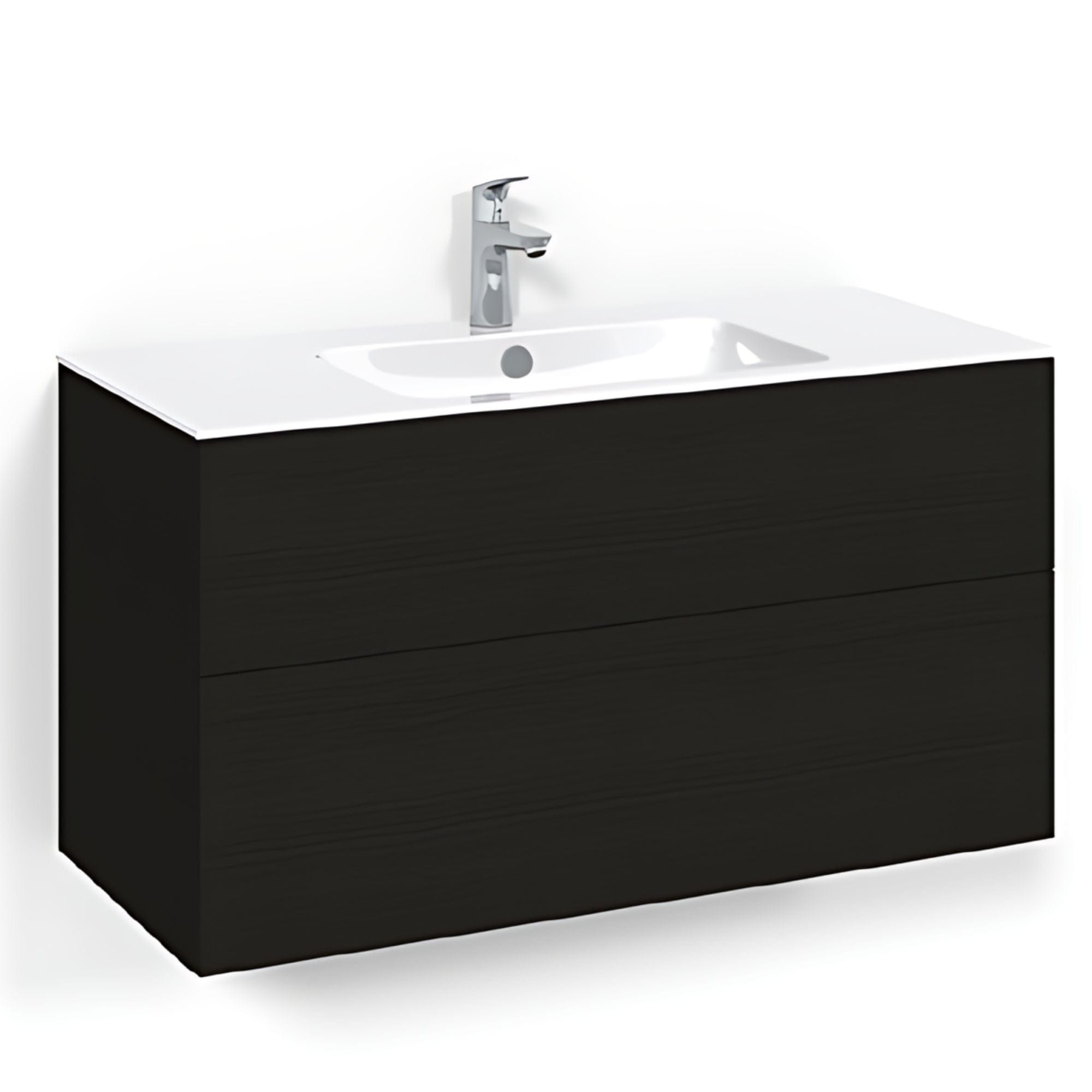 Macro Design CROWN Plain Servantskap 2 skuff - med LIGHT servant Svart eik / 100cm / Light 8 Macro Design Servantskap BUN-FSK100SPL8