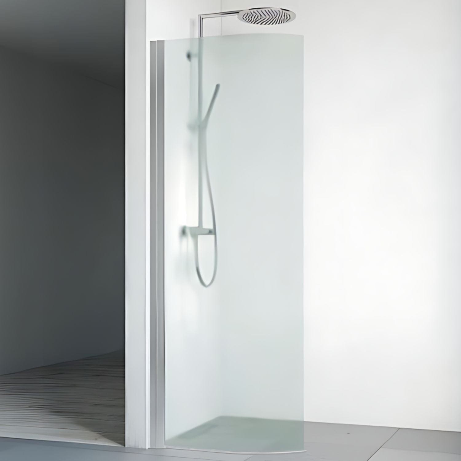 Macro Design SPIRIT Dusjdør Rund Matt aluminium / 80cm / Ice glass Macro Design Dusjdør BUN-DVSCN80IC