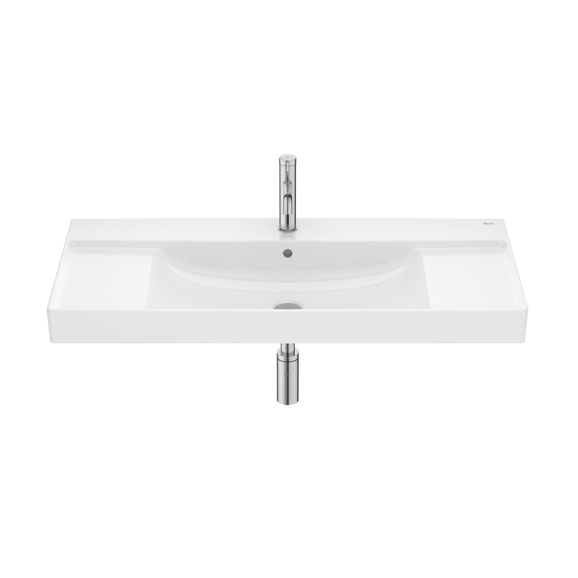Roca Ona Vegghengt Servant - Sanitetsporselen Hvit / 100cm Roca Baderomsservant DAL-1509572