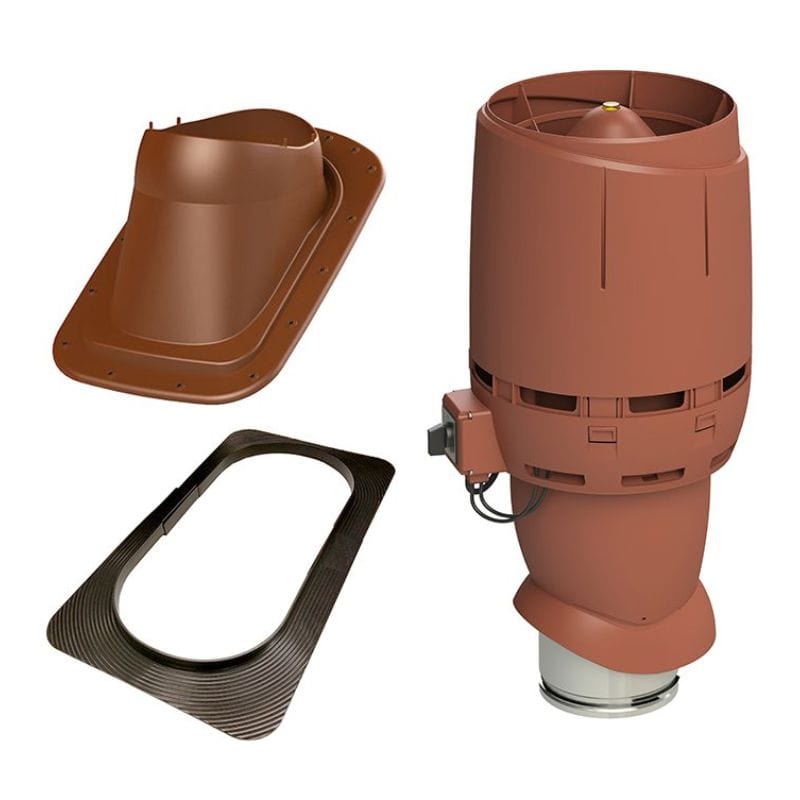 RørosHetta Takvifte ECO160P For slett plattak/papptakmed 11°–52° Musteinsrød RørosHetta Tilbehør kjøkkenvifte RO-403005