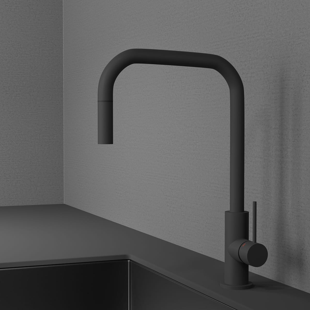 Scandtap Steel Accent Square Kjøkkenarmatur Coal / Uten avstengning / Med uttrekk Scandtap Kjøkkenarmatur SC-32112