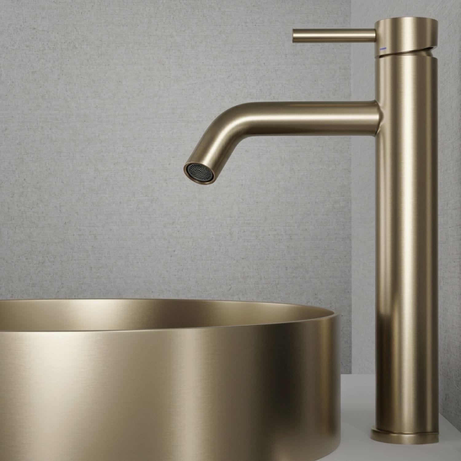 Scandtap Steel Wave High Servantbatteri Champagne Scandtap Servantbatteri SC-10014