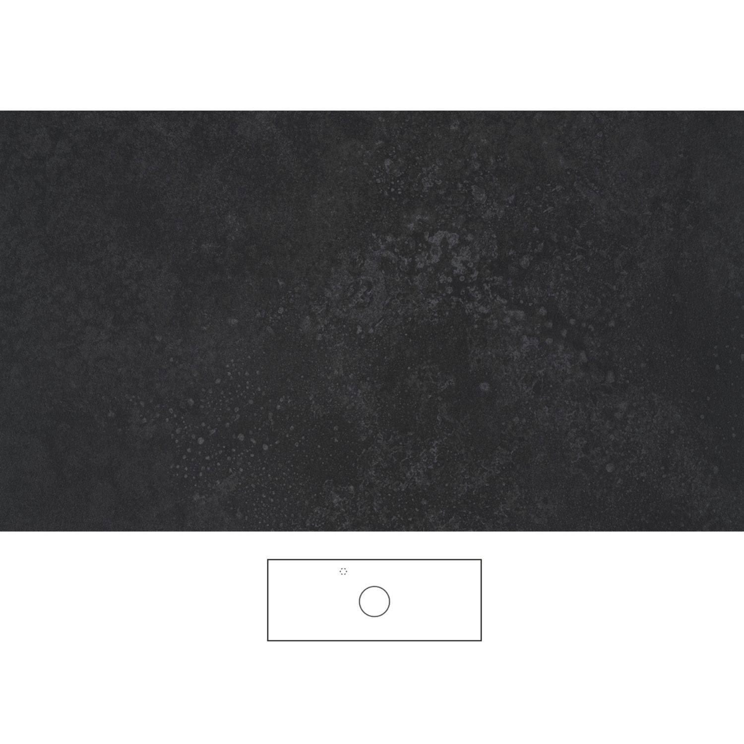 Svedbergs Poem Granittkeramikk Benkeplate Grafit / 120cm senter / Venstre Svedbergs Benkeplate bad SV-363120C-V
