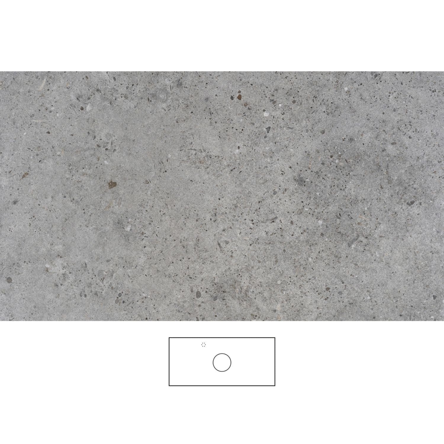 Svedbergs Poem Granittkeramikk Benkeplate Kalk / 100cm senter / Venstre Svedbergs Benkeplate bad SV-361100C-V