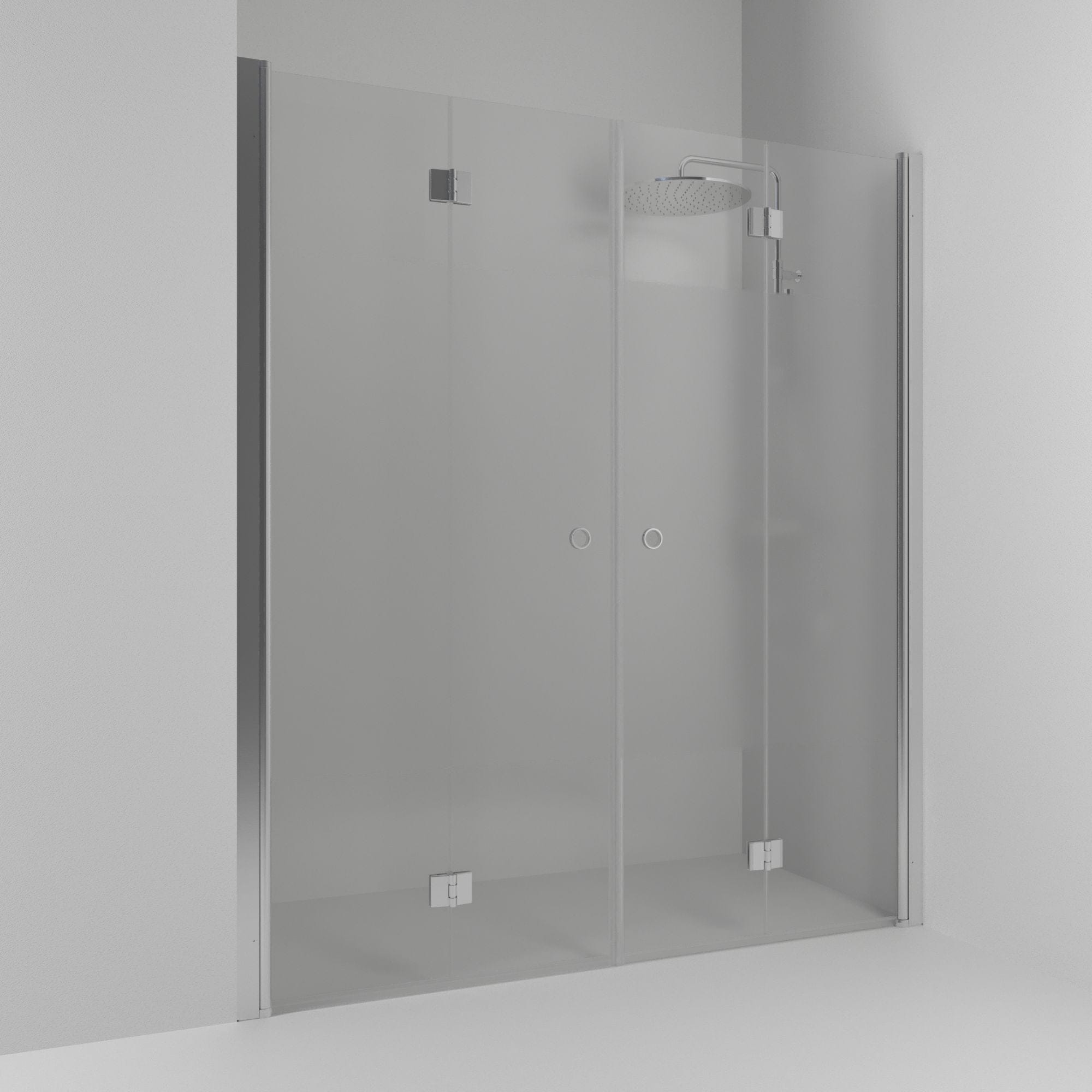 Svedbergs Skoga Dusjnisje Leddet Dobbel Matt aluminium / 138cm / Halvfrostet glass Svedbergs Dusjnisje SV-60709377