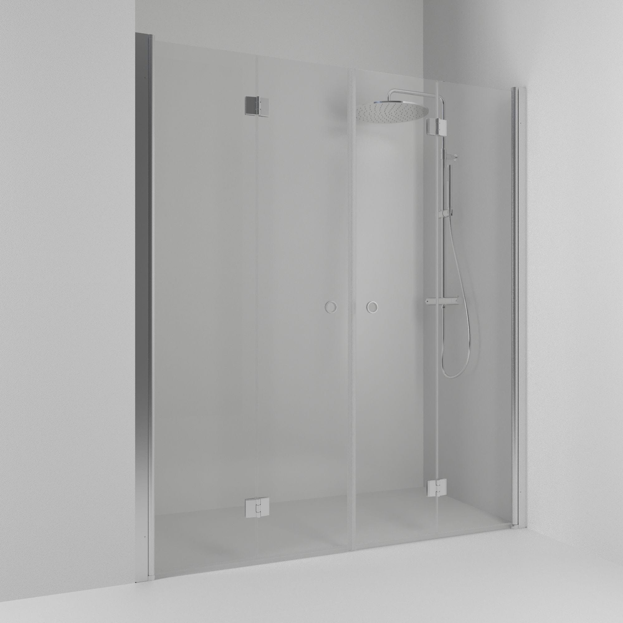 Svedbergs Skoga Dusjnisje Leddet Dobbel Matt aluminium / 138cm / Klart glass Svedbergs Dusjnisje SV-60707377