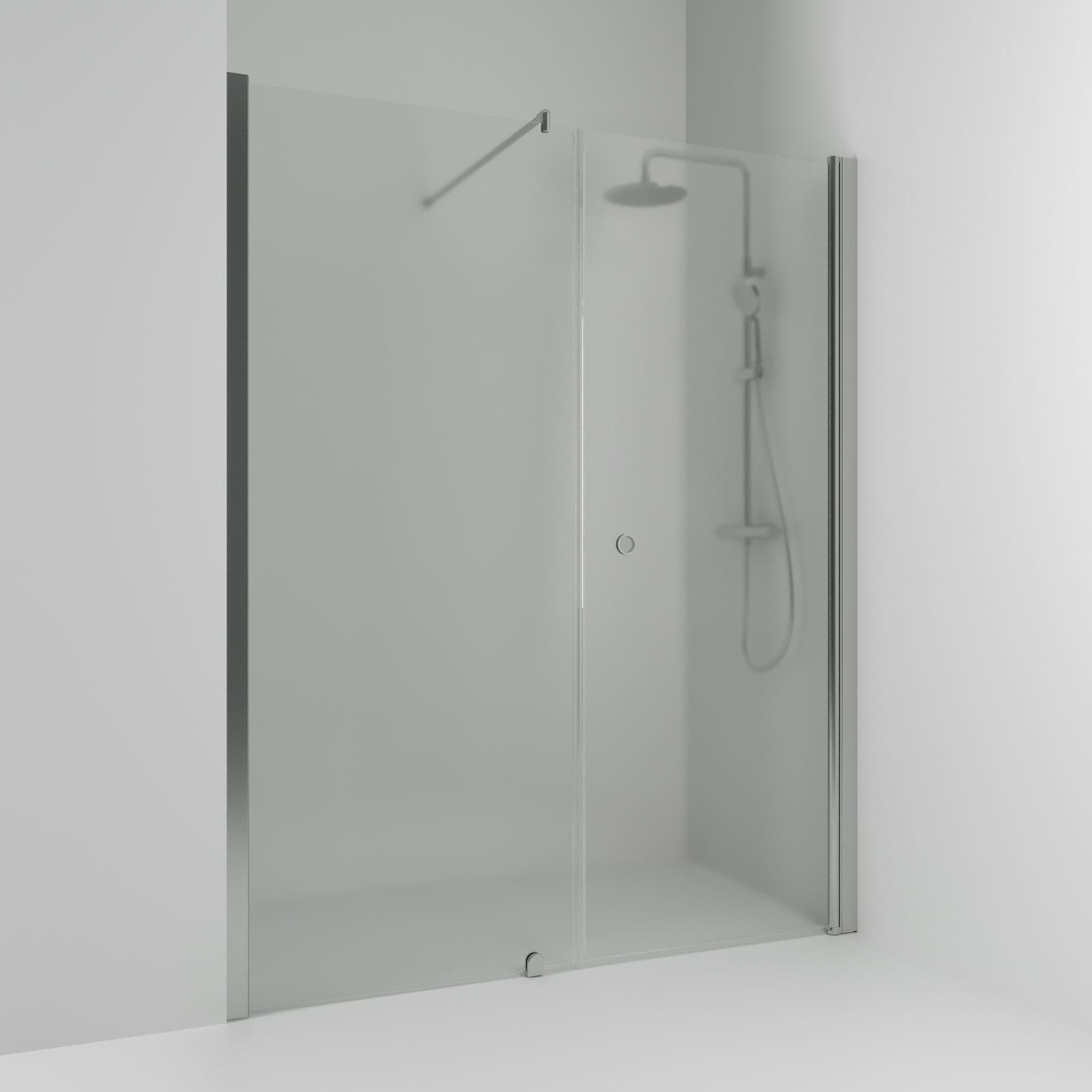 Svedbergs Skoga Dusjnisje Rett Kombi Matt aluminium / 138cm / Frostet glass Svedbergs Dusjnisje SV-65908377