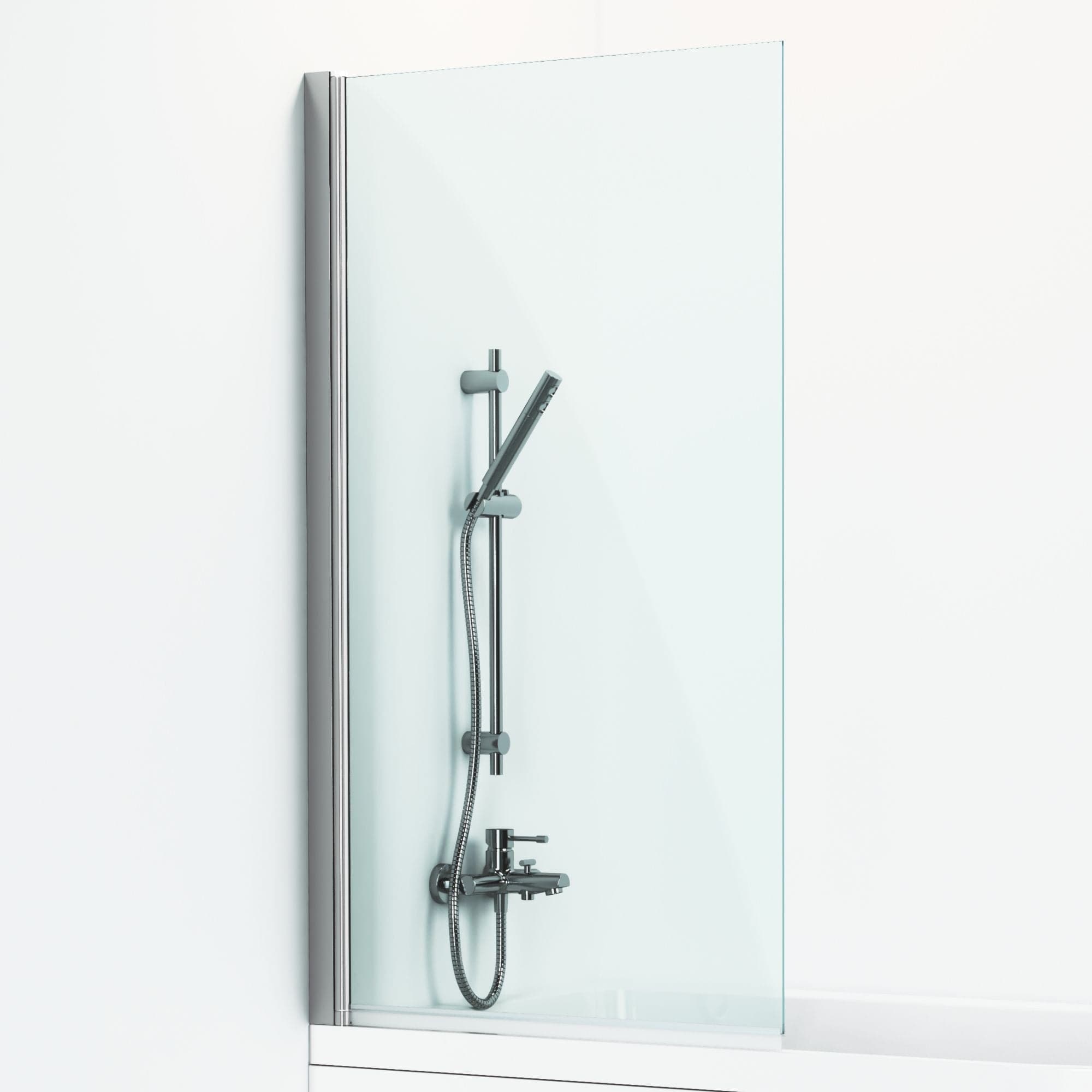 Svedbergs Skoga Rett Badekarvegg 80x141cm Matt aluminium / 80cm / Klart glass Svedbergs Badekarvegg SV-63000380
