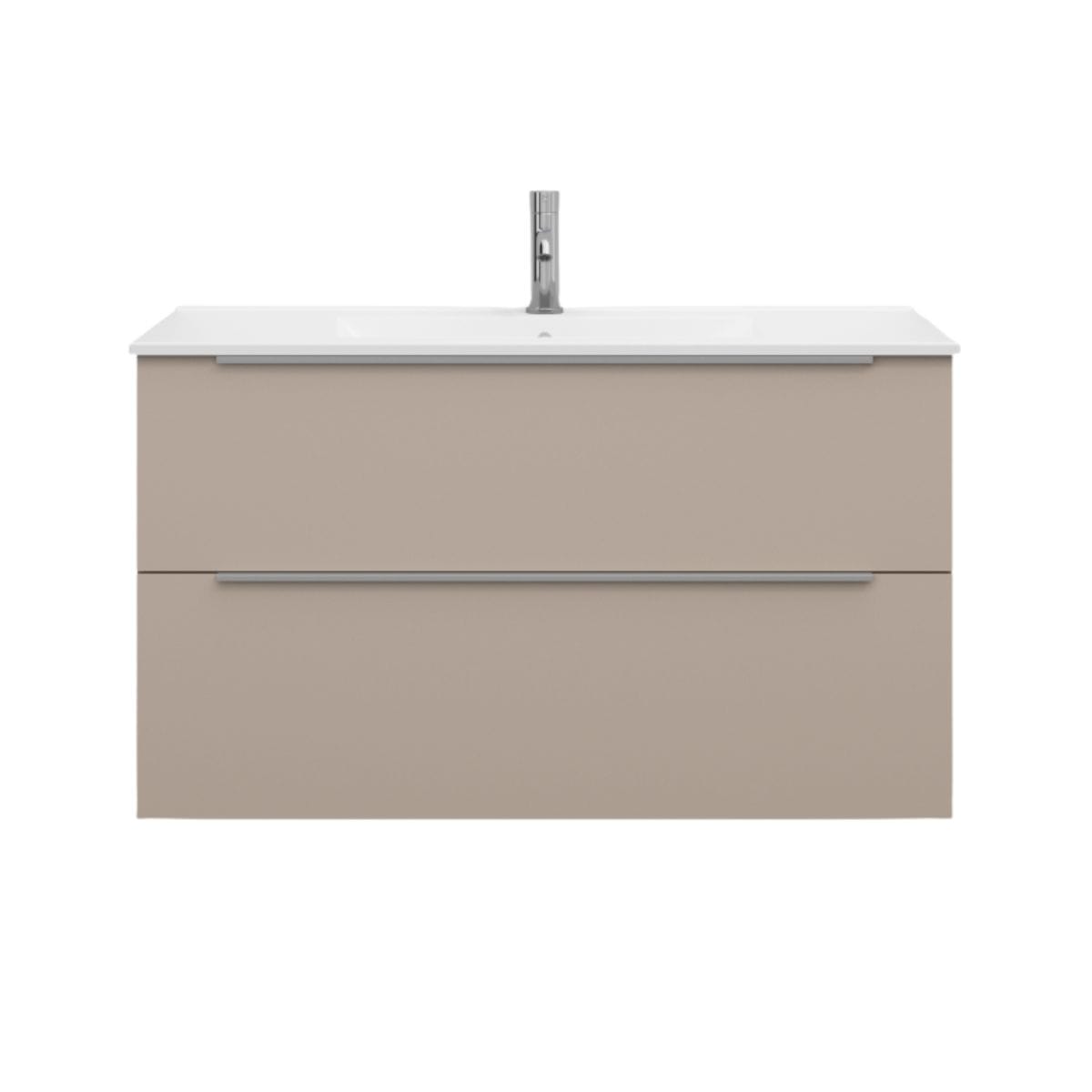 Svedbergs STILL Servantskap D45 med 2 skuff Gråbeige / 100cm / Integrert håndtak alu Svedbergs Servantskap SV-5100433