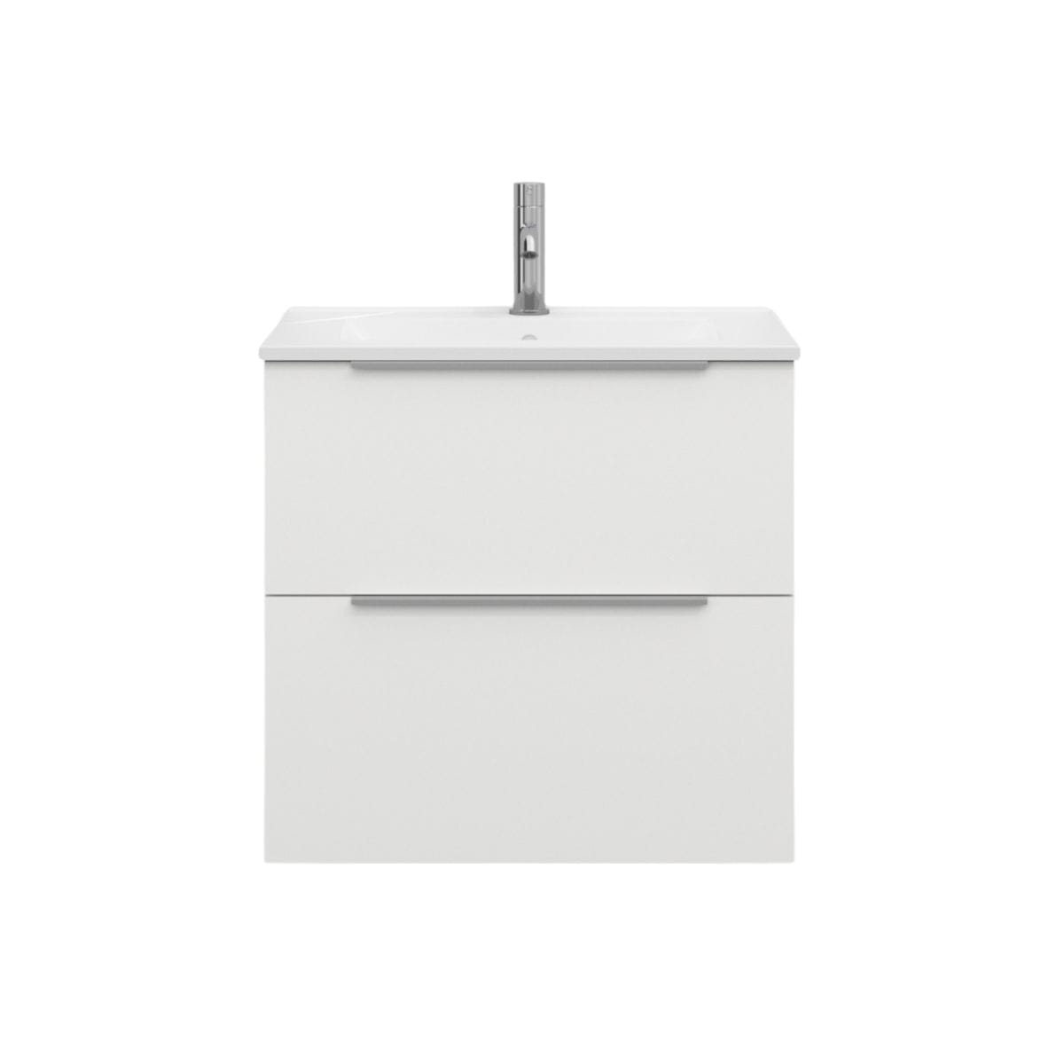 Svedbergs STILL Servantskap D45 med 2 skuff Hvit / 60cm / Integrert håndtak alu Svedbergs Servantskap SV-560413-2