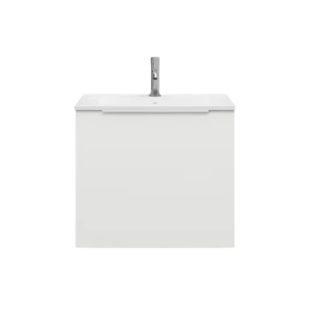 Svedbergs STILLA D45 Servantskap med 1 skuff Hvit / 60cm / Ingtegrert håndtak hvit Svedbergs Servantskap SV-560414