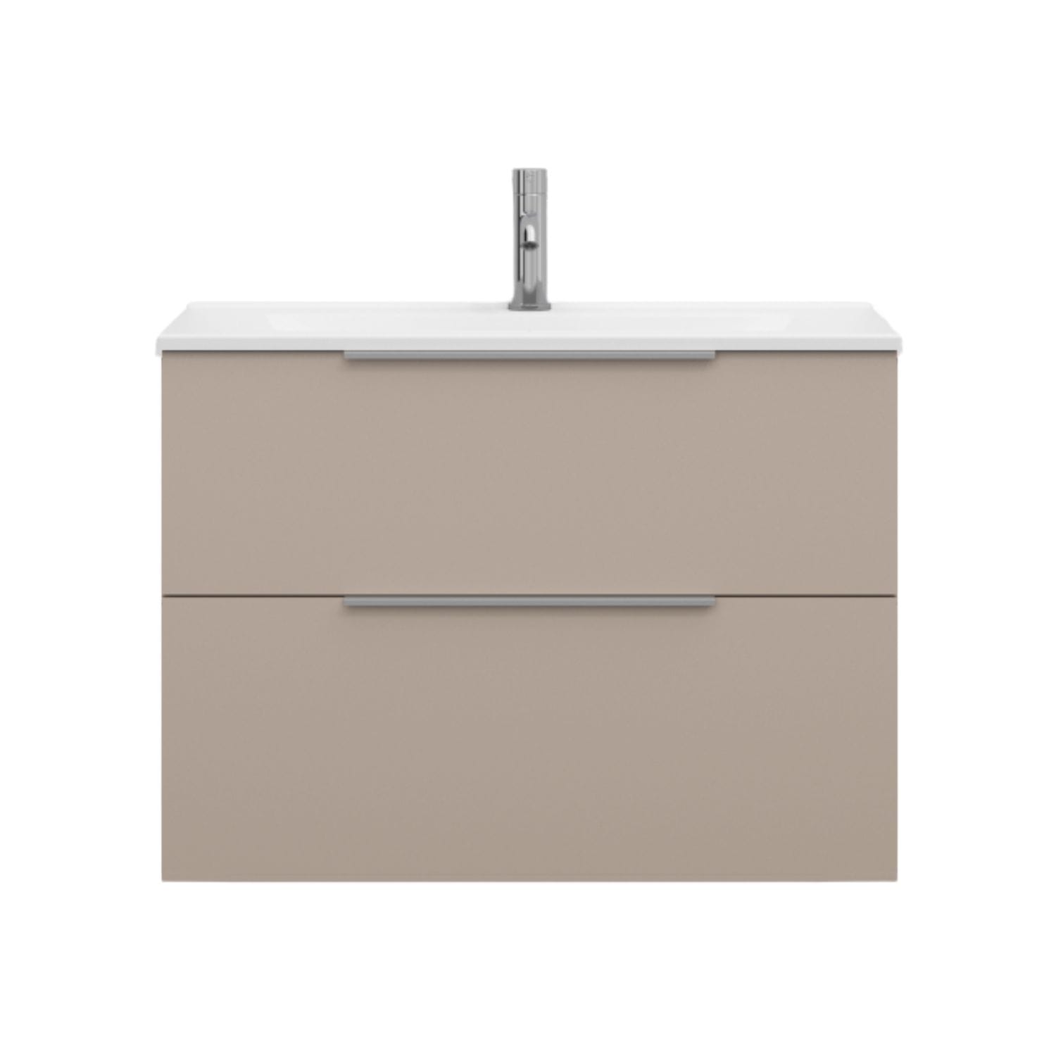 Svedbergs STILLA Slim D35 Servantskap med 2 skuff Gråbeige / 80cm / Integrert håndtak alu Svedbergs Servantskap SV-580333