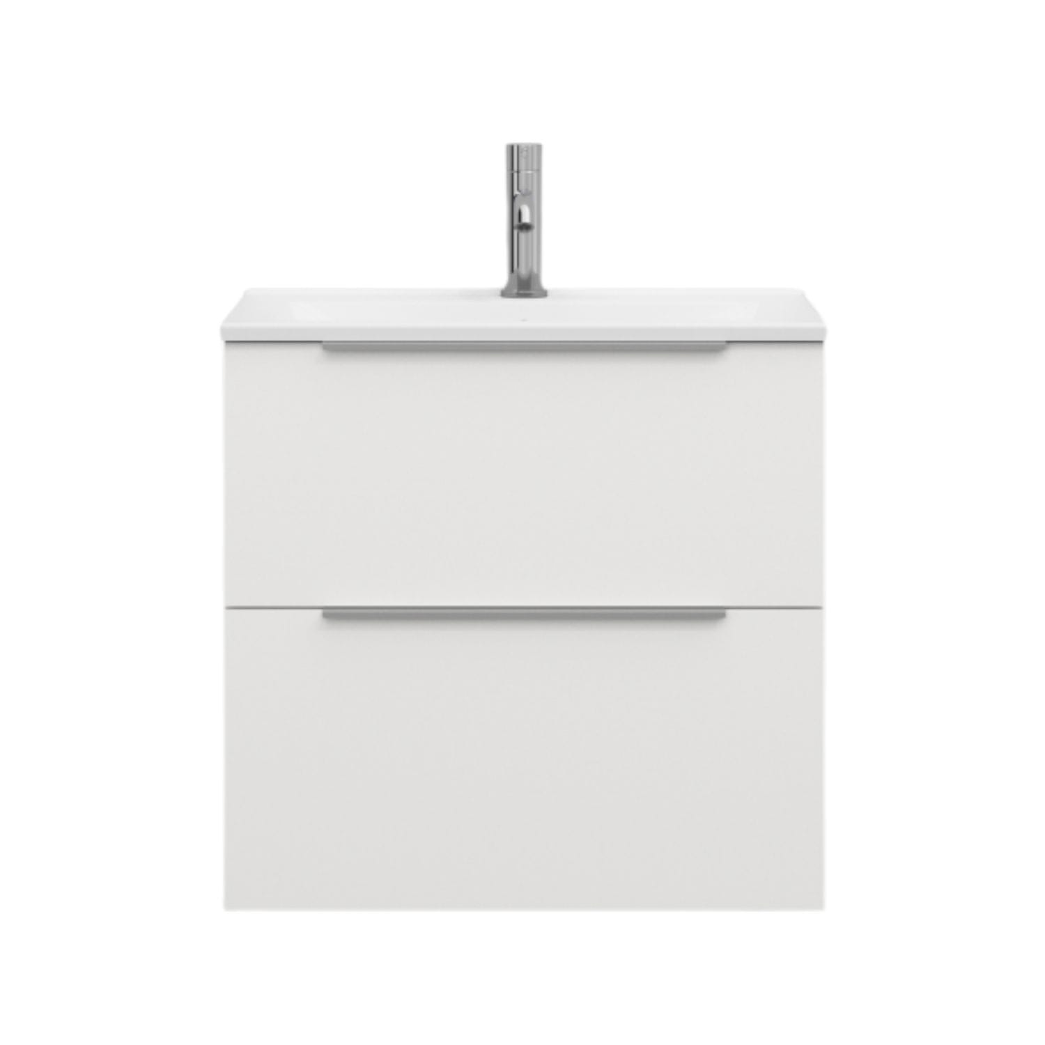 Svedbergs STILLA Slim D35 Servantskap med 2 skuff Hvit / 60cm / Integrert håndtak alu Svedbergs Servantskap SV-560313-2