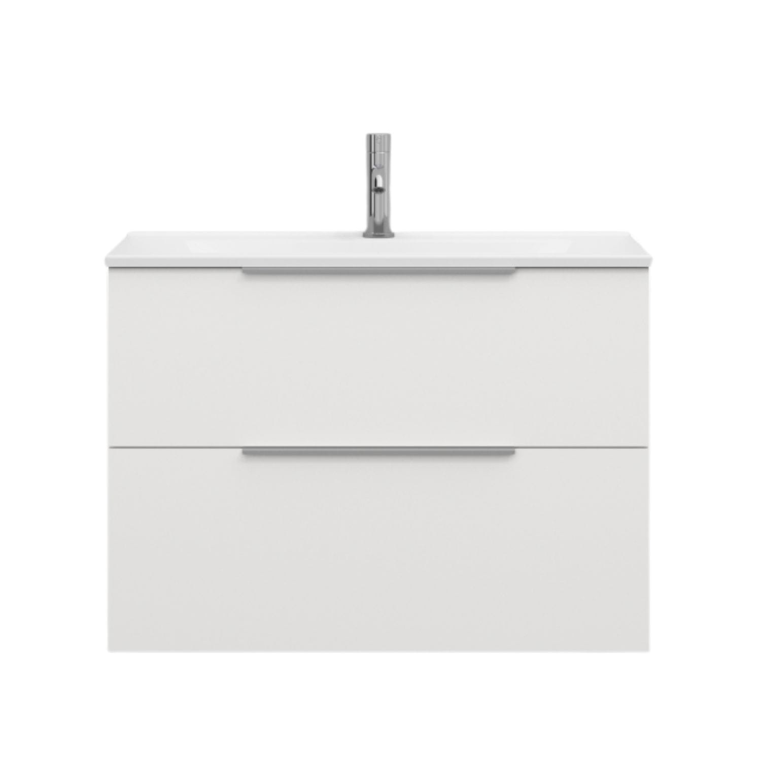 Svedbergs STILLA Slim D35 Servantskap med 2 skuff Hvit / 80cm / Integrert håndtak alu Svedbergs Servantskap SV-580313-2